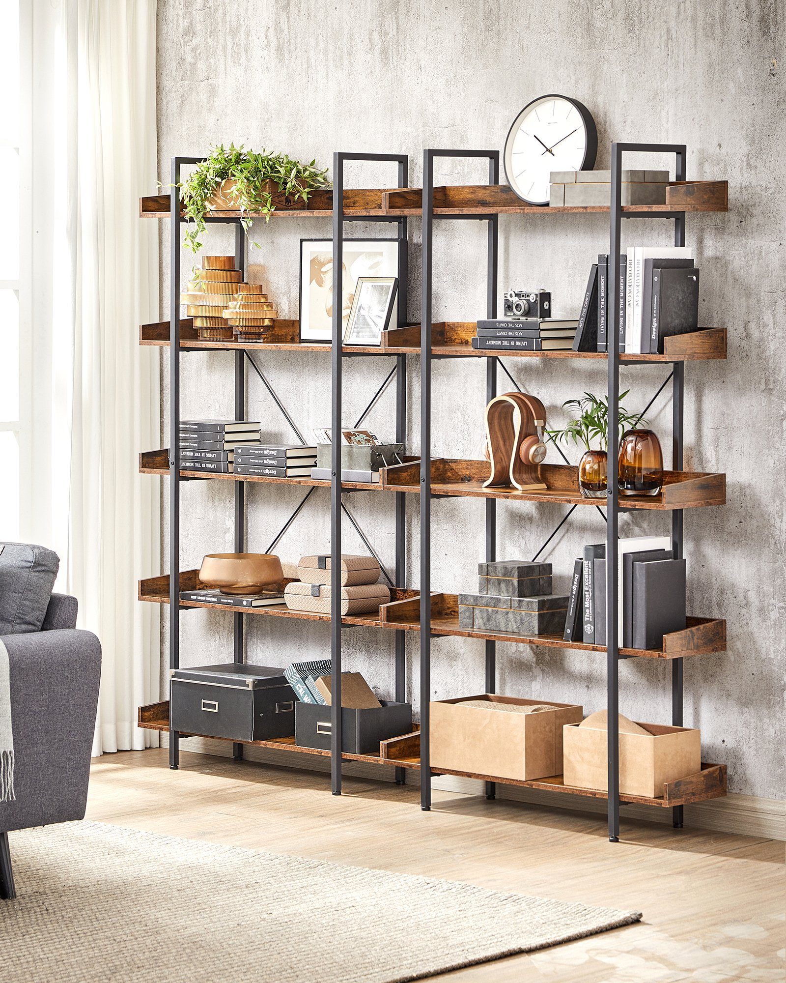 VASAGLE Bücherregal Leiterregal, Leiterregal, Standregal, mit günstig online kaufen