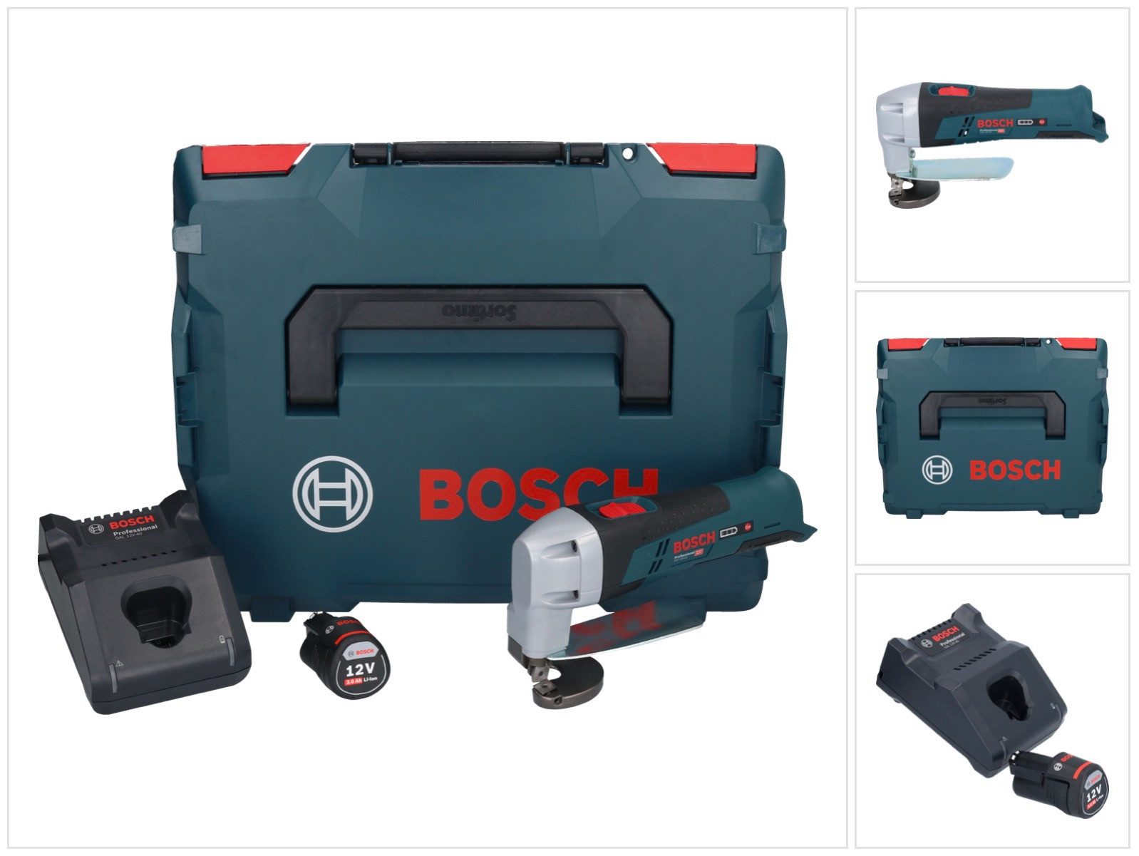 Bosch Professional Akku-Universalschere GSC 12V-13 Professional Akku Blechschere 12 V + 1x Akku 3,0 Ah + Lade