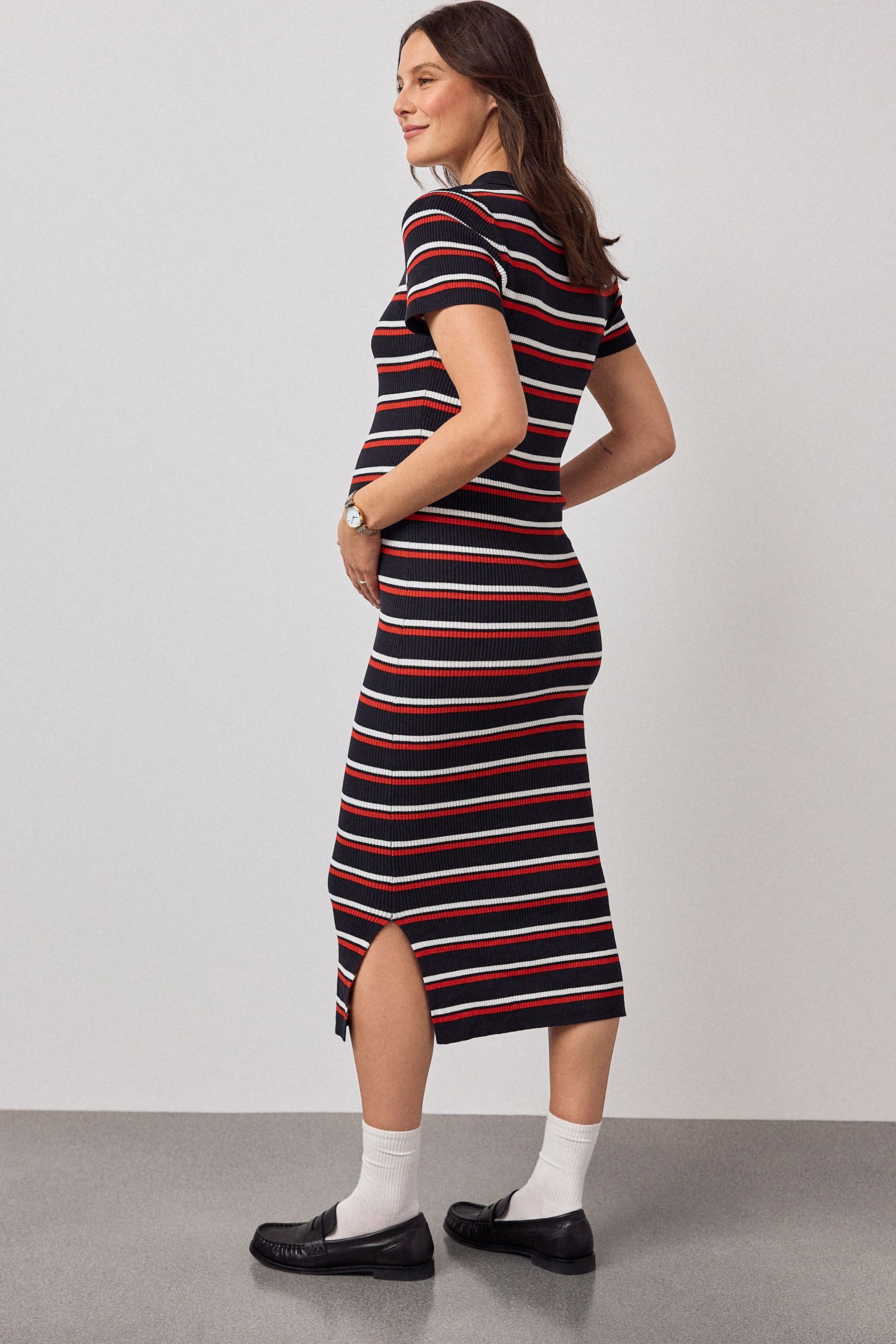 Next Umstandskleid Strickkleid mit Kragen, Umstandsmode (1-tlg)