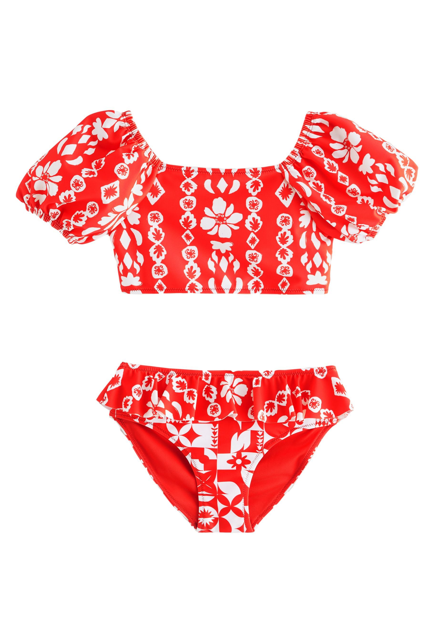 Bustier-Bikini Bikini mit Puffärmeln