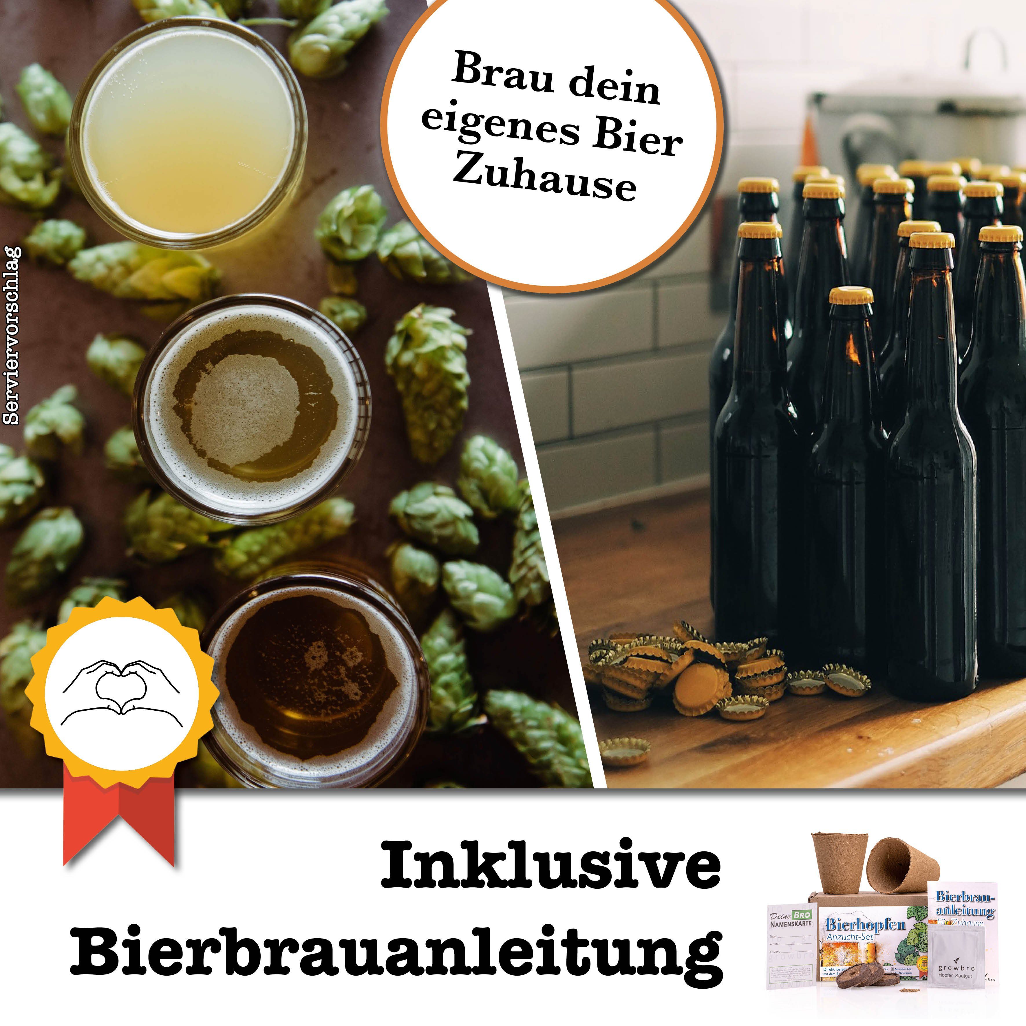 WEG bekannt Hopfen Unser Geschenk EIGENEN Anzuchtset aus Kunstpflanze BIER Social DER für - DEINEM Media Bestseller, growbro, ZU Männer,