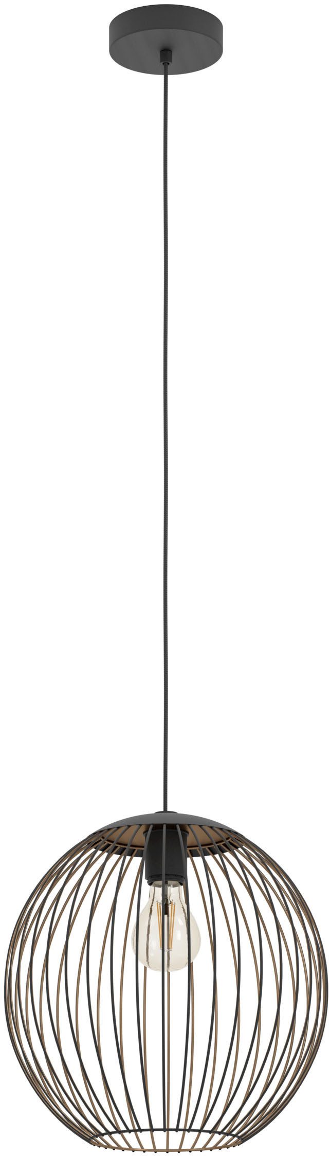 EGLO Hängeleuchte ALMANZORA Pendellampe - Stahl - E27 - 1X60W - IP20, ohne günstig online kaufen