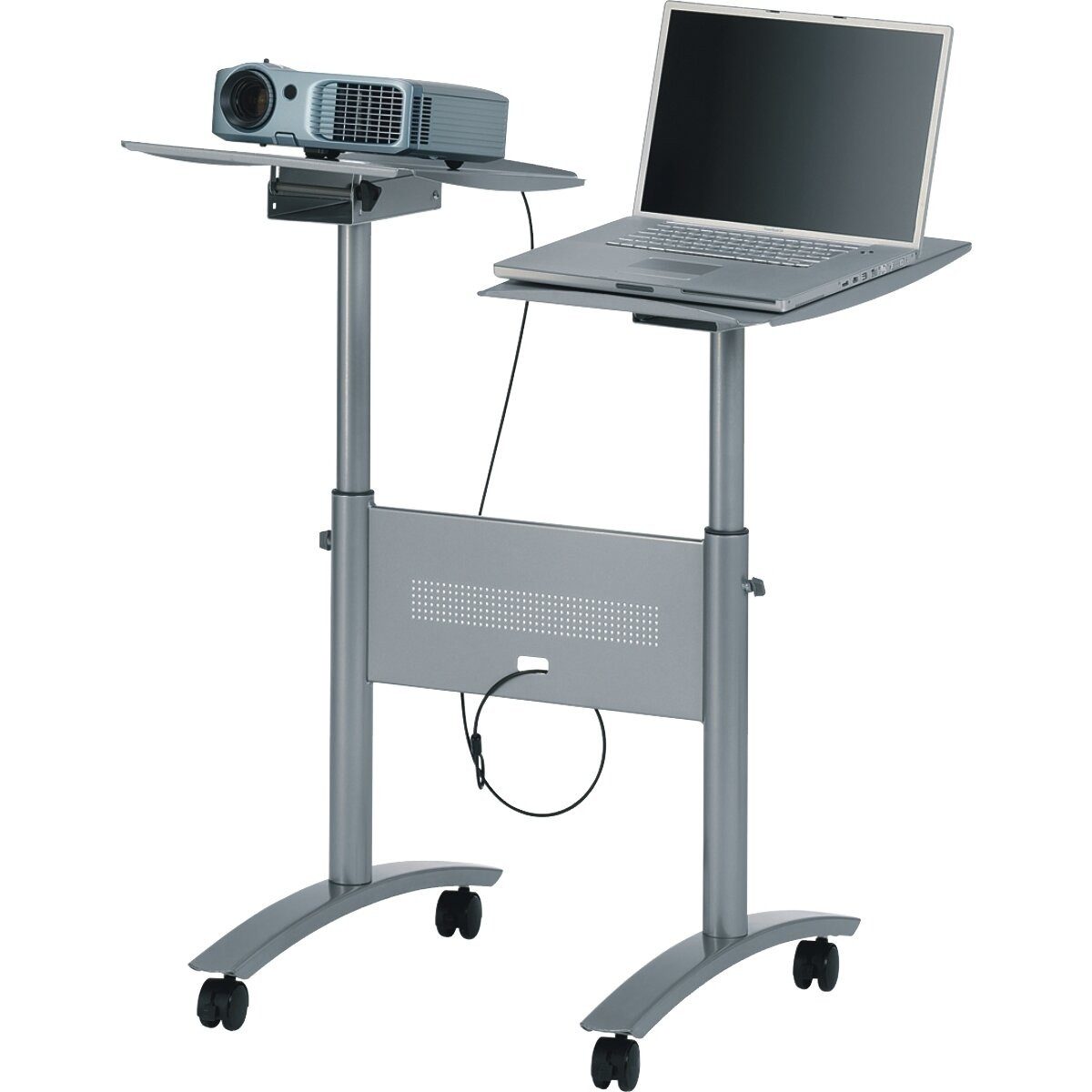 NOBO Beamertisch Multimediawagen Projektionswagen 82x(81-120)x43cm titan