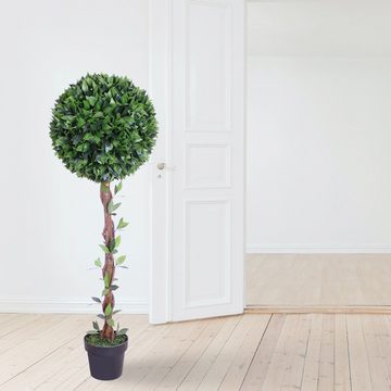 Kunstbaum Kirschlorbeerbaum Kunstpflanze Kunstbaum Künstliche Pflanze 130 cm, Decovego
