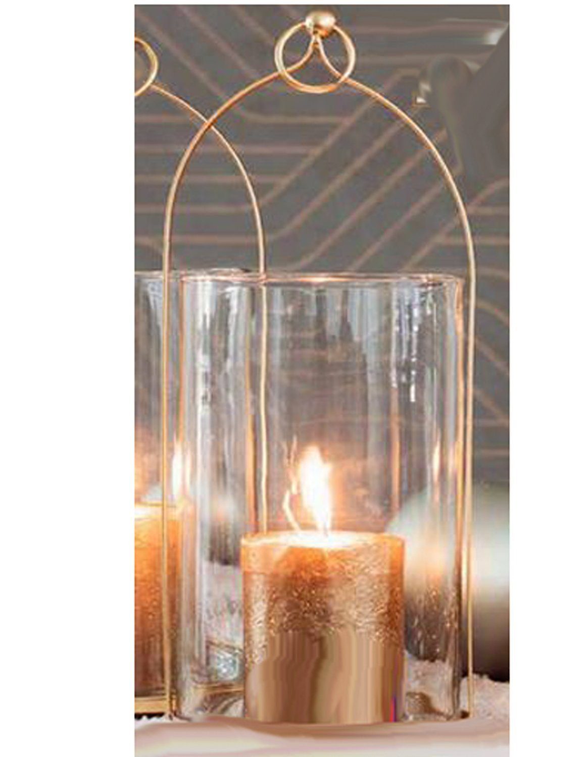 Annimuck Kerzenhalter Wunderschöner Kerzenhalter cm H26 Glaseinsatz (1 d10 mit gold St) Ares