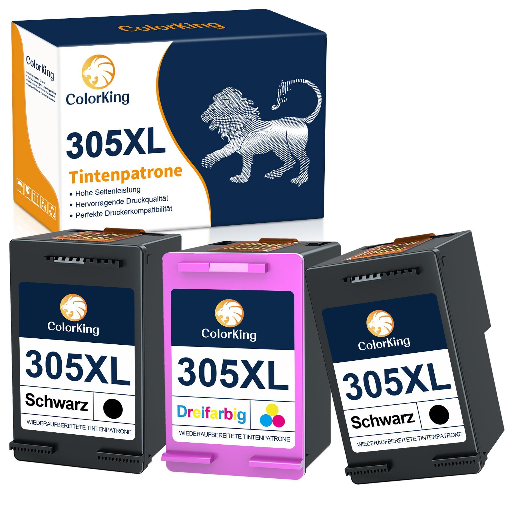 ColorKing XXL 305 für HP 305XL Multipack Tintenpatrone (DeskJet 2700 2710  2720 2722)