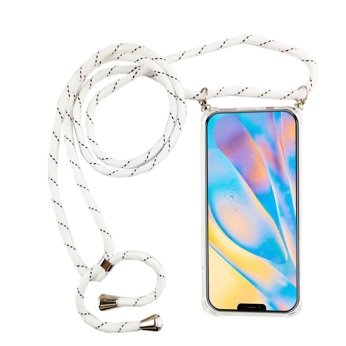 König Design Handyhülle Apple iPhone 12 Mini, Apple iPhone 12 Mini Handykette Handyhülle Umhängetasche Transparent