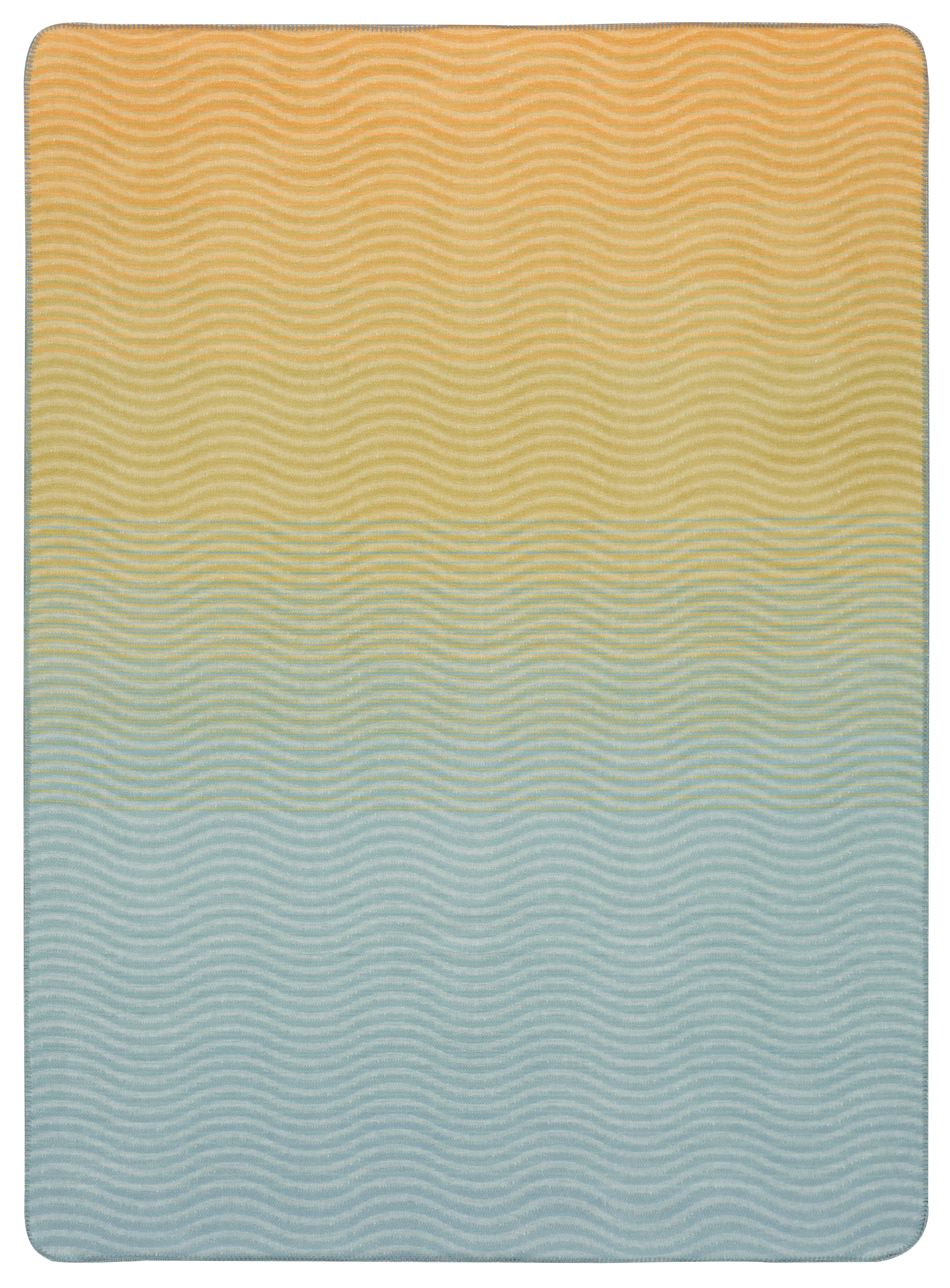 Wohndecke Wohndecke Ocean Nuance, Biederlack, beschwingtes Wellendessin mit Reliefstruktur