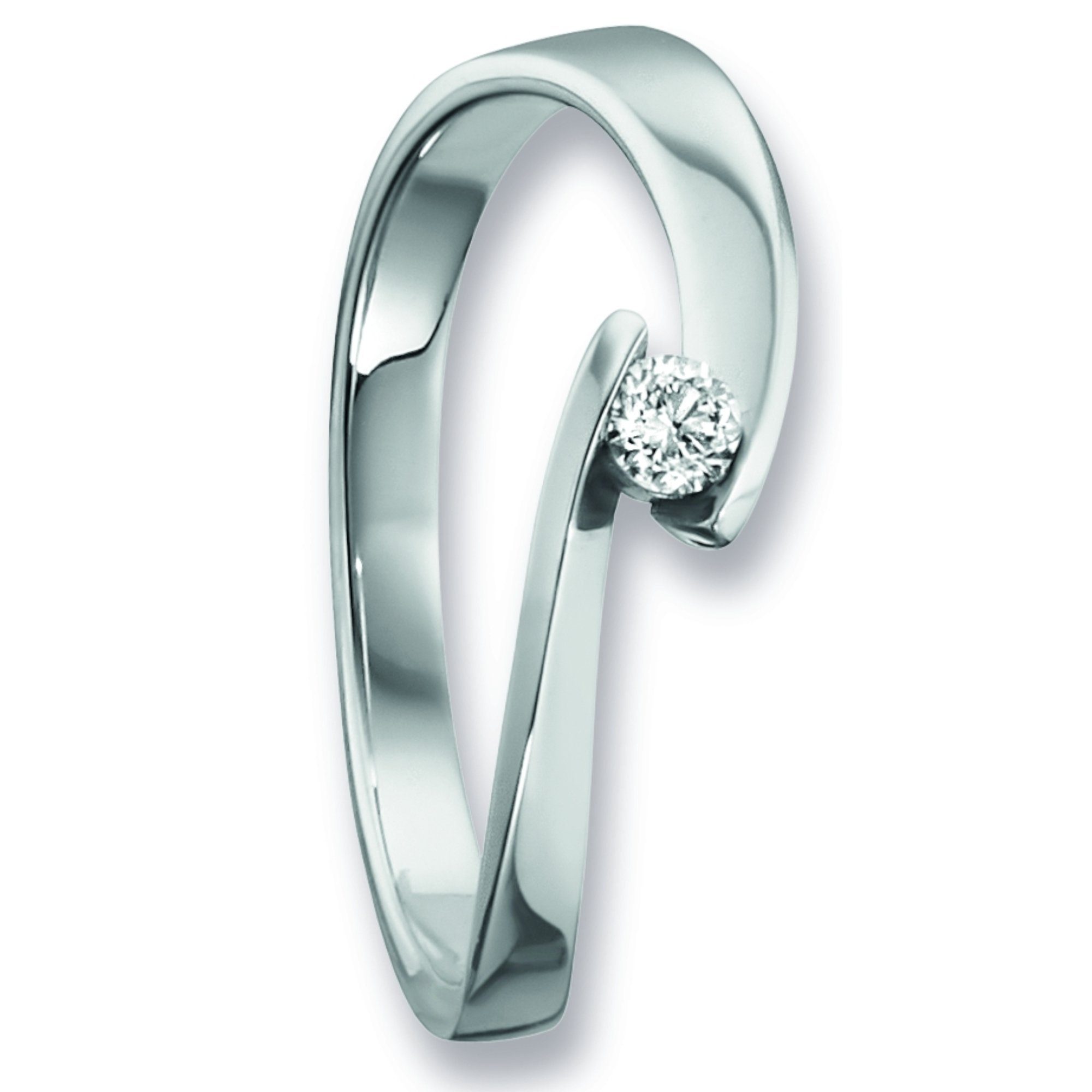 ONE ELEMENT Diamantring 0.09 ct Diamant Brillant Ring aus 585 Weißgold, Damen Gold Schmuck