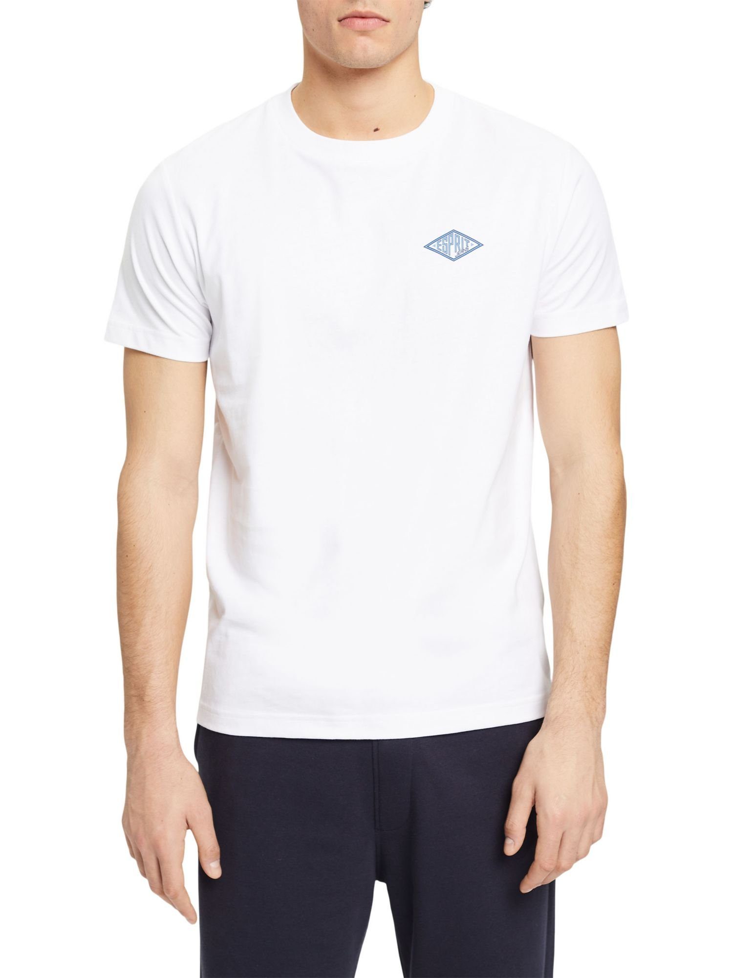 Esprit Langarmshirt Logo-T-Shirt (1-tlg) WHITE