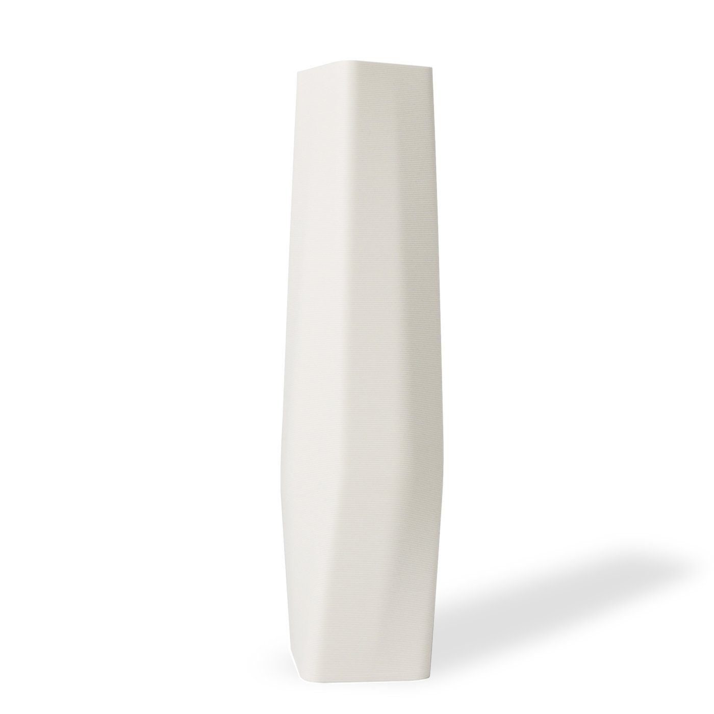 Shapes - Decorations Dekovase the vase - square (basic), 3D Vasen, viele Farben, 100% 3D-Druck (Einzelmodell, 1 Vase), Wasserdicht; Leichte Struktur innerhalb des Materials (Rillung) Weiß