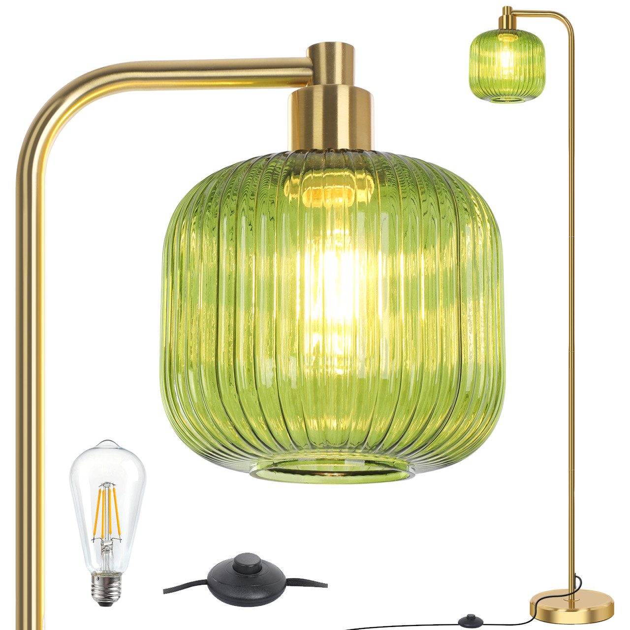 Rosnek LED Stehlampe Vintage Stehleuchte Wohnzimmer günstig online kaufen
