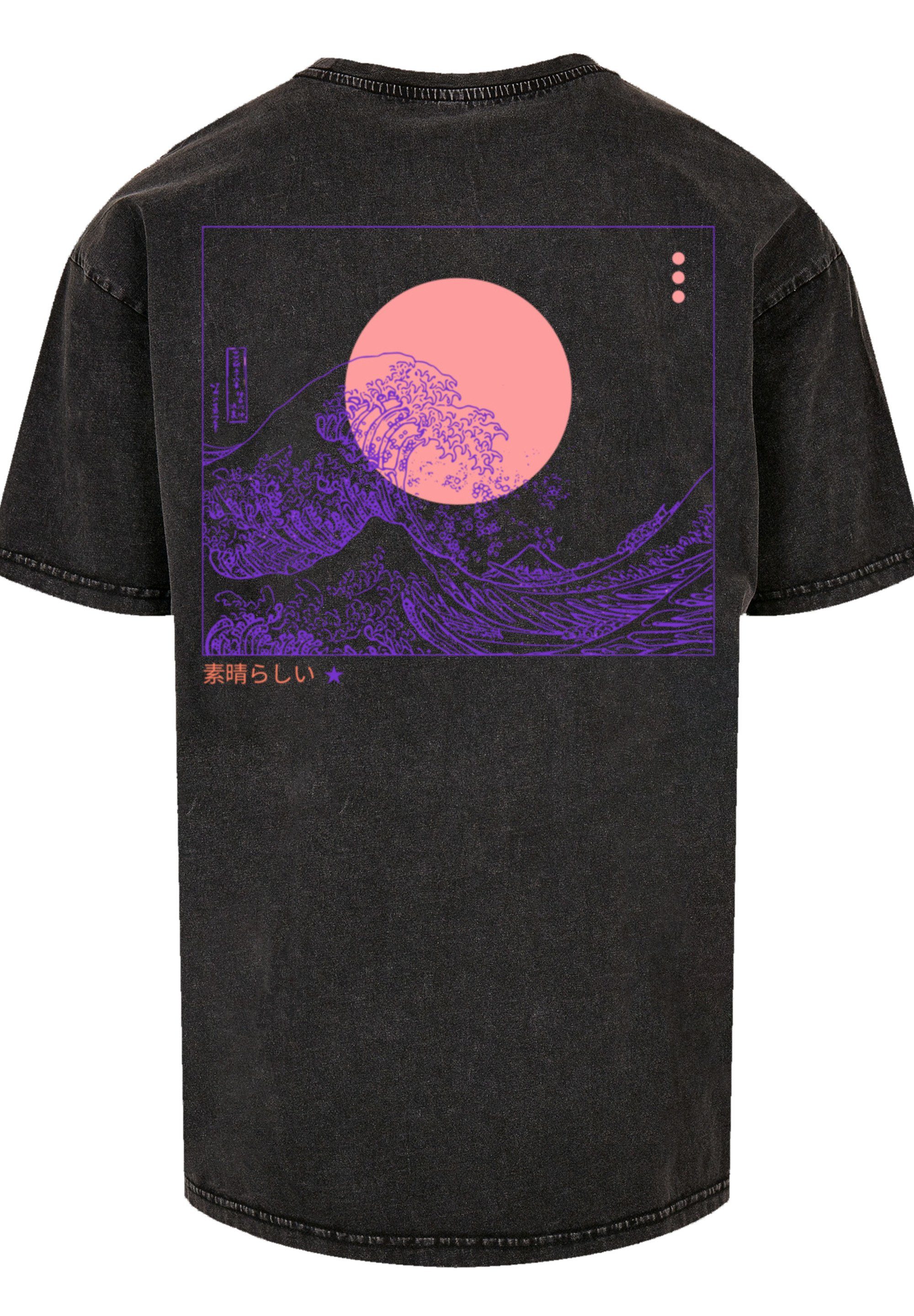 Welle F4NT4STIC Print Kanagawa schwarz T-Shirt