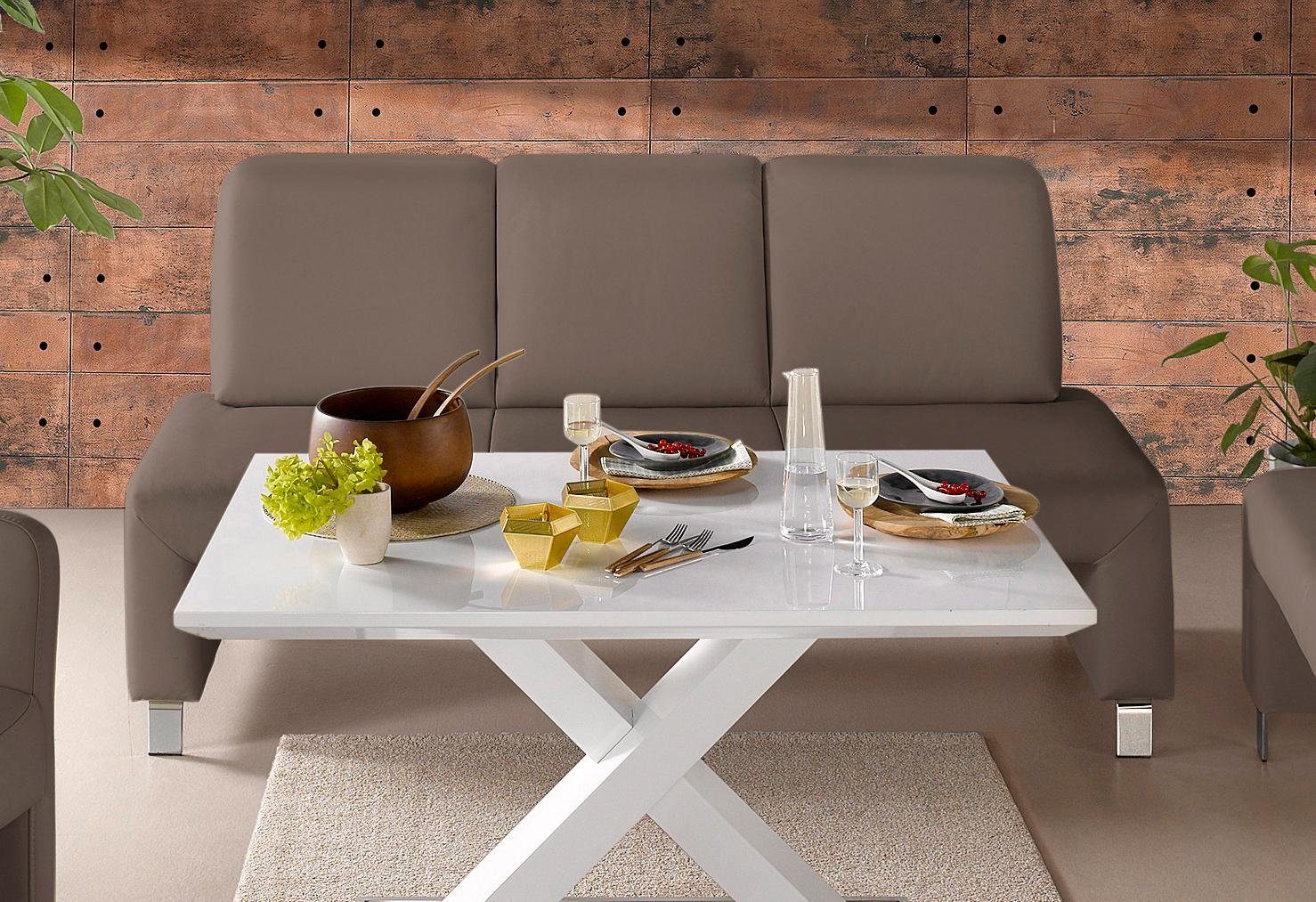 exxpo - sofa fashion Polsterbank Intenso, Sitzbank, Breite 162 cm, wahlweise in Leder oder Textil, hohe Bodenfreiheit, frei im Raum stellbar, hoher Sitzkomfort