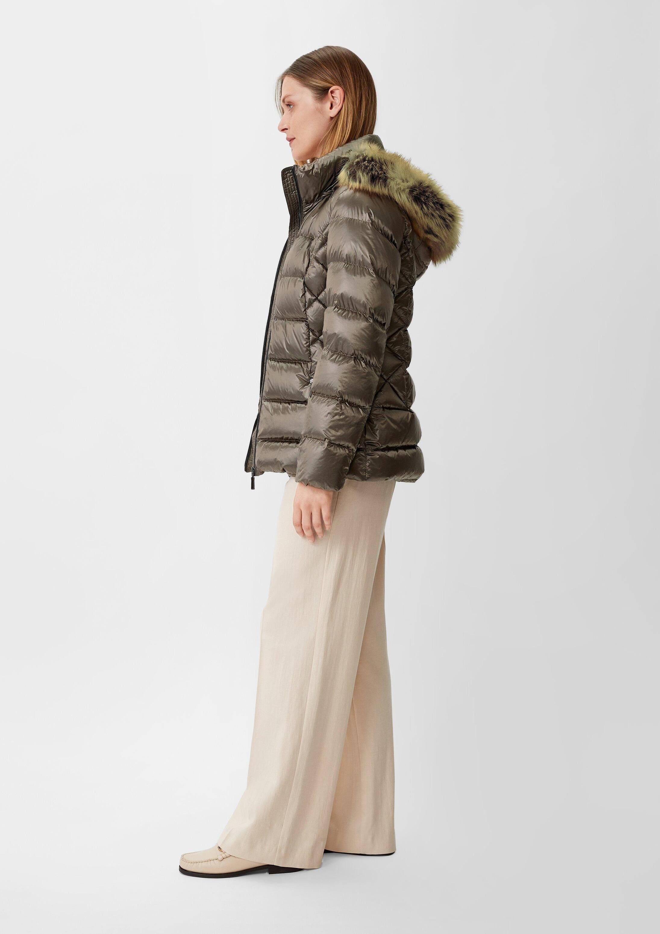 comma Winterjacke Outdoor-Jacke Steppjacke mit abnehmbarem Kunstfell