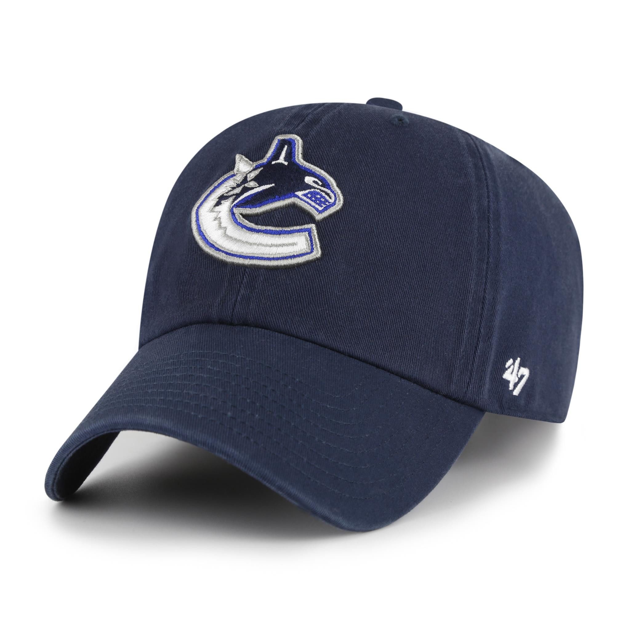 '47 Brand Baseball Cap '47 Brand NHL Cap '47 CLEAN UP Vancouver Canucks Navy (Basecap, Basecap, Clean Up Cap) Used-Look (Garment Wash)