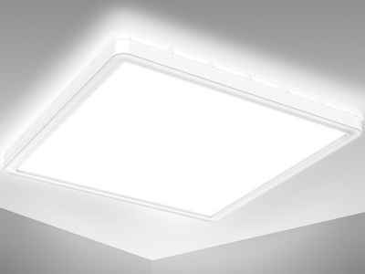 B.K.Licht LED Deckenleuchte BK_DB1559 LED Bad-Deckenlampe, mit Backlight, Ultraflach, LED fest integriert, Neutralweiß, Indirektes Licht, 18W, 4.000K, 2400Lm, IP44, L:29cm