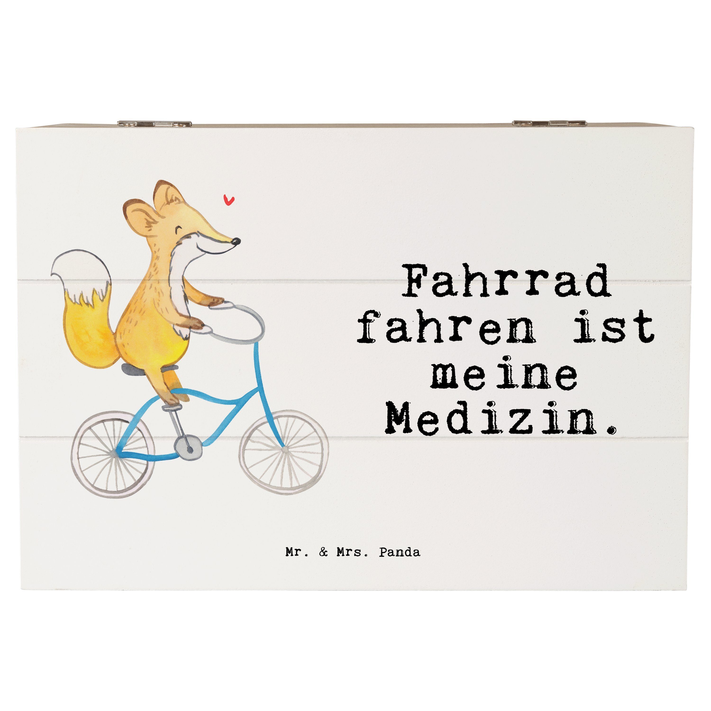 Mr. & Mrs. Panda Dekokiste Fuchs Fahrrad fahren Medizin - Weiß - Geschenk, Auszeichnung, Radspor (1 St)