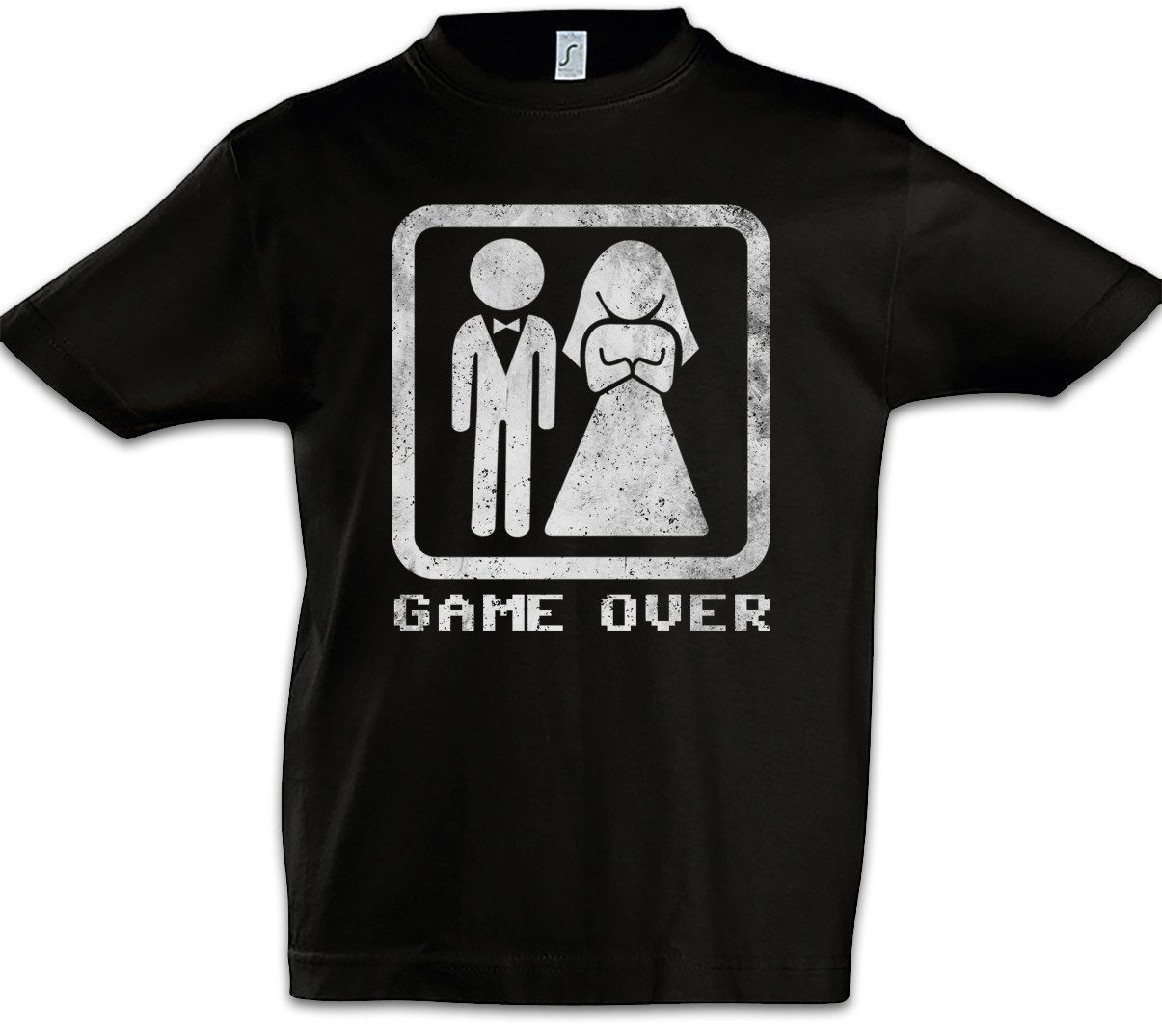 Print-Shirt Wedding Game Over Kinder T-Shirt Marriage Heyday Braut Bräutigam Cake