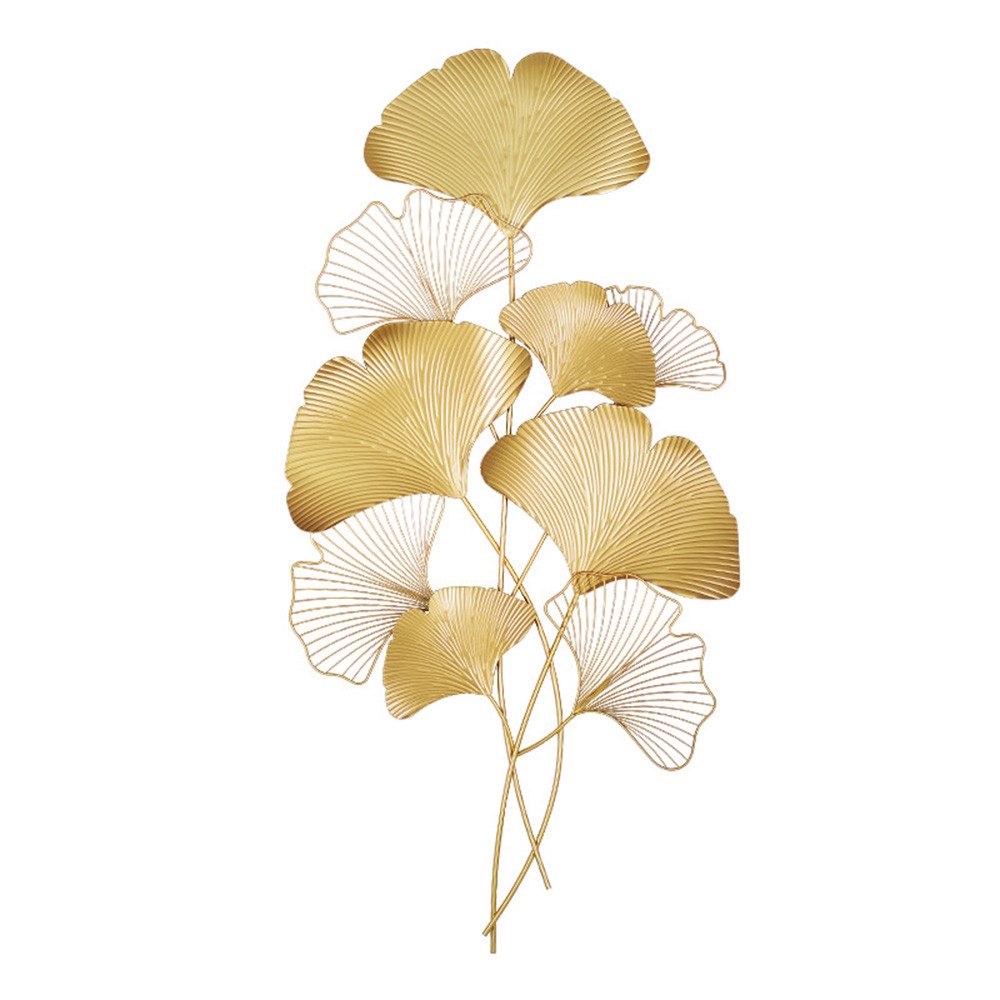 TUWENA Wanddekoobjekt Wanddeko Metall Ginkgo, 3D-Ginkgoblatt-Wandskulptur