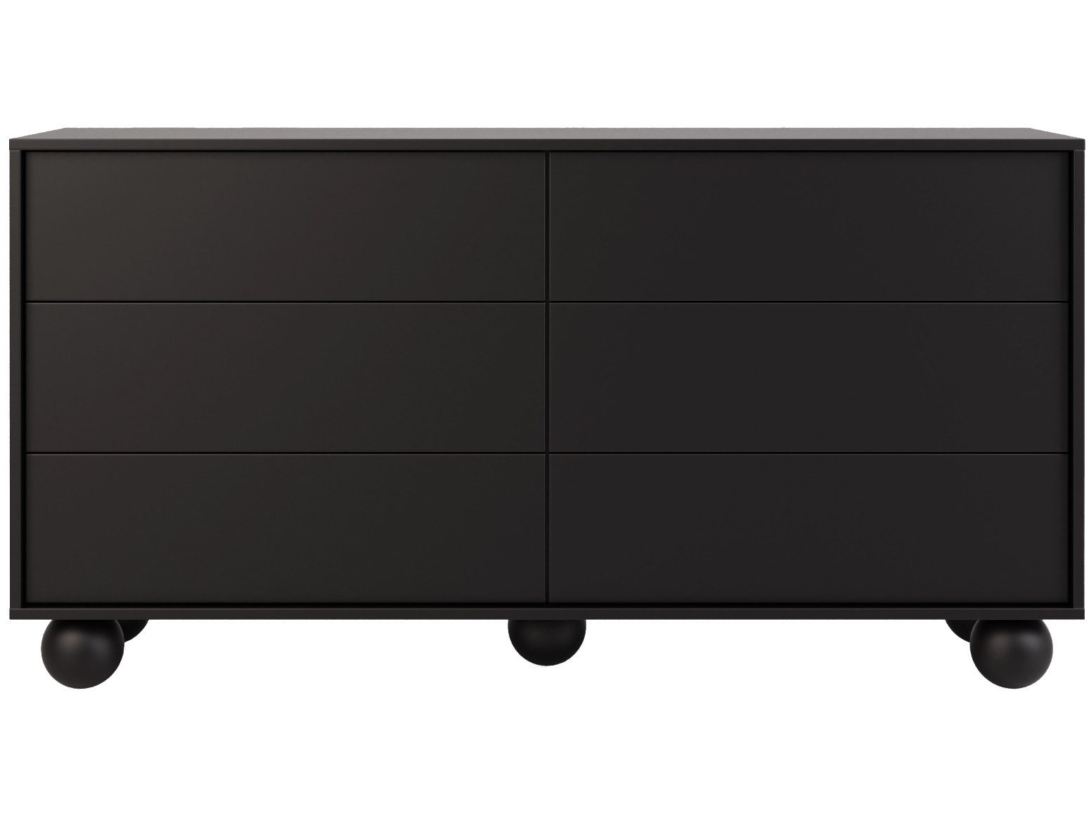 Beautysofa Kommode ADEL mit 6 Schubladen (Push-to-Open, Design Kommode für Wohnzimmer & Schlafzimmer), Breite: 154 cm