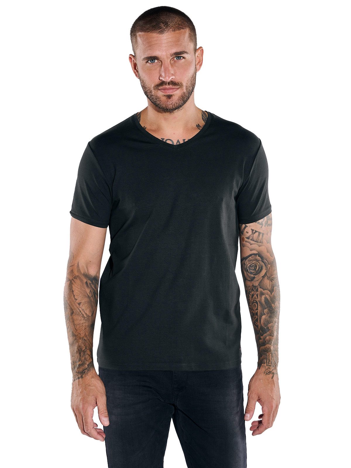 emilio adani T-Shirt Herren T-Shirt "My Favorite", Schwarz