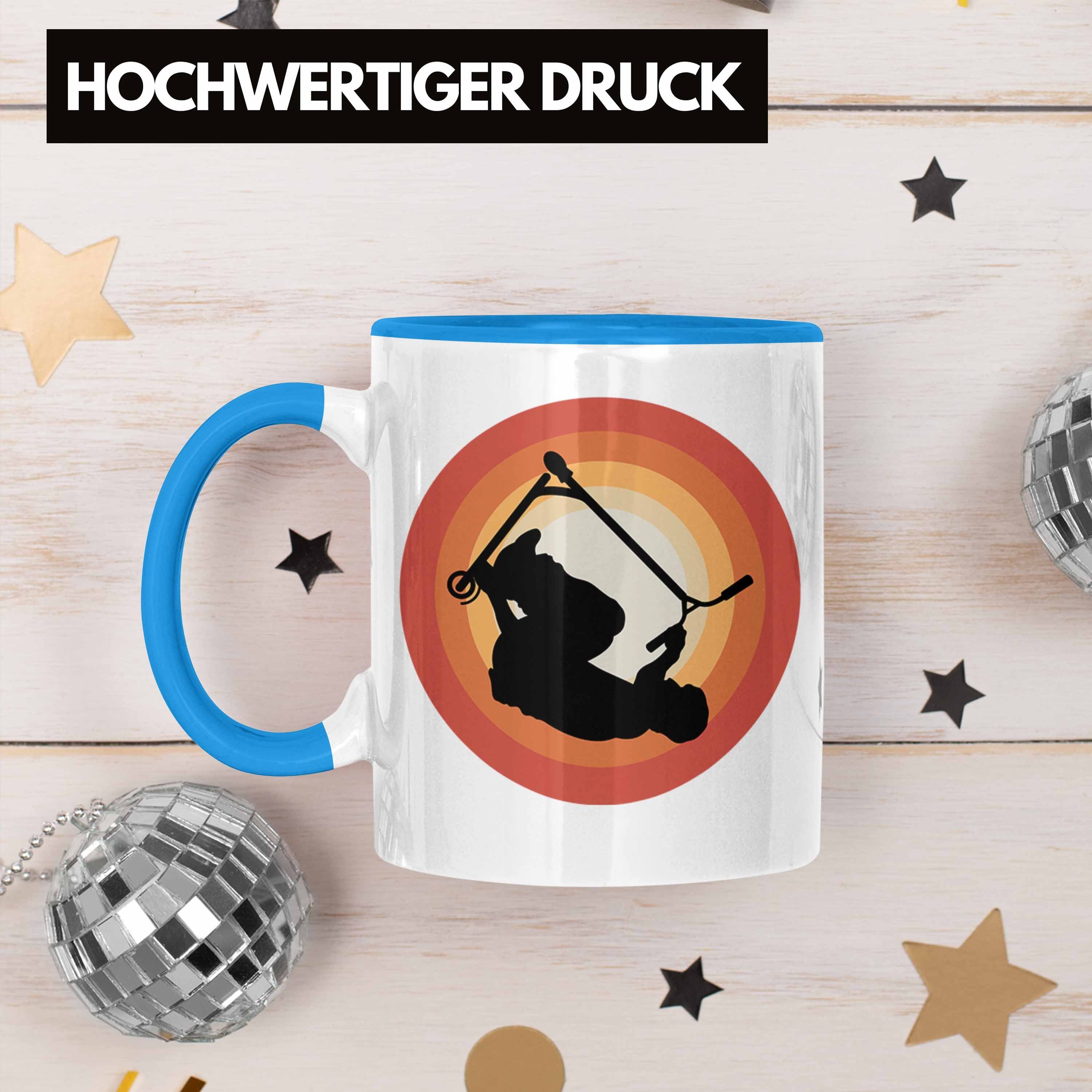 Fahrer - Roller Blau Geschenk Geschenkidee Jungs Scooter Scooterfahrer Tasse Trendation Scooterfahrer Scooting Geschenkidee Pro Trendation Tasse Profi