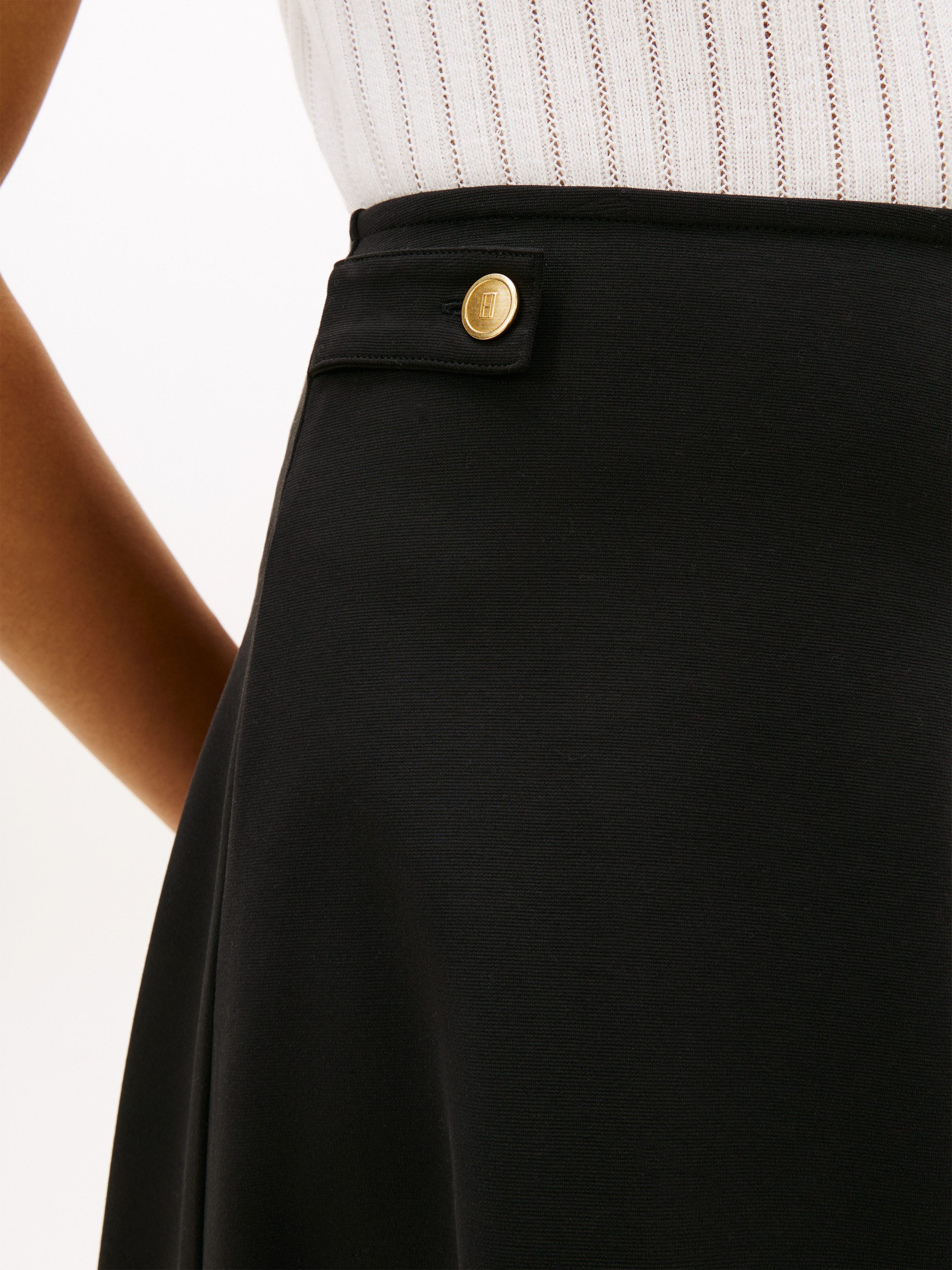 Tommy Hilfiger A-Linien-Rock GOLD BUTTON MIDI SKIRT mit Zierknöpfen günstig online kaufen