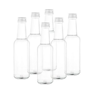 MamboCat Vorratsglas 6er Set Flasche 250ml + Schraubverschluss Deckel PP 28 Aluminium, Glas
