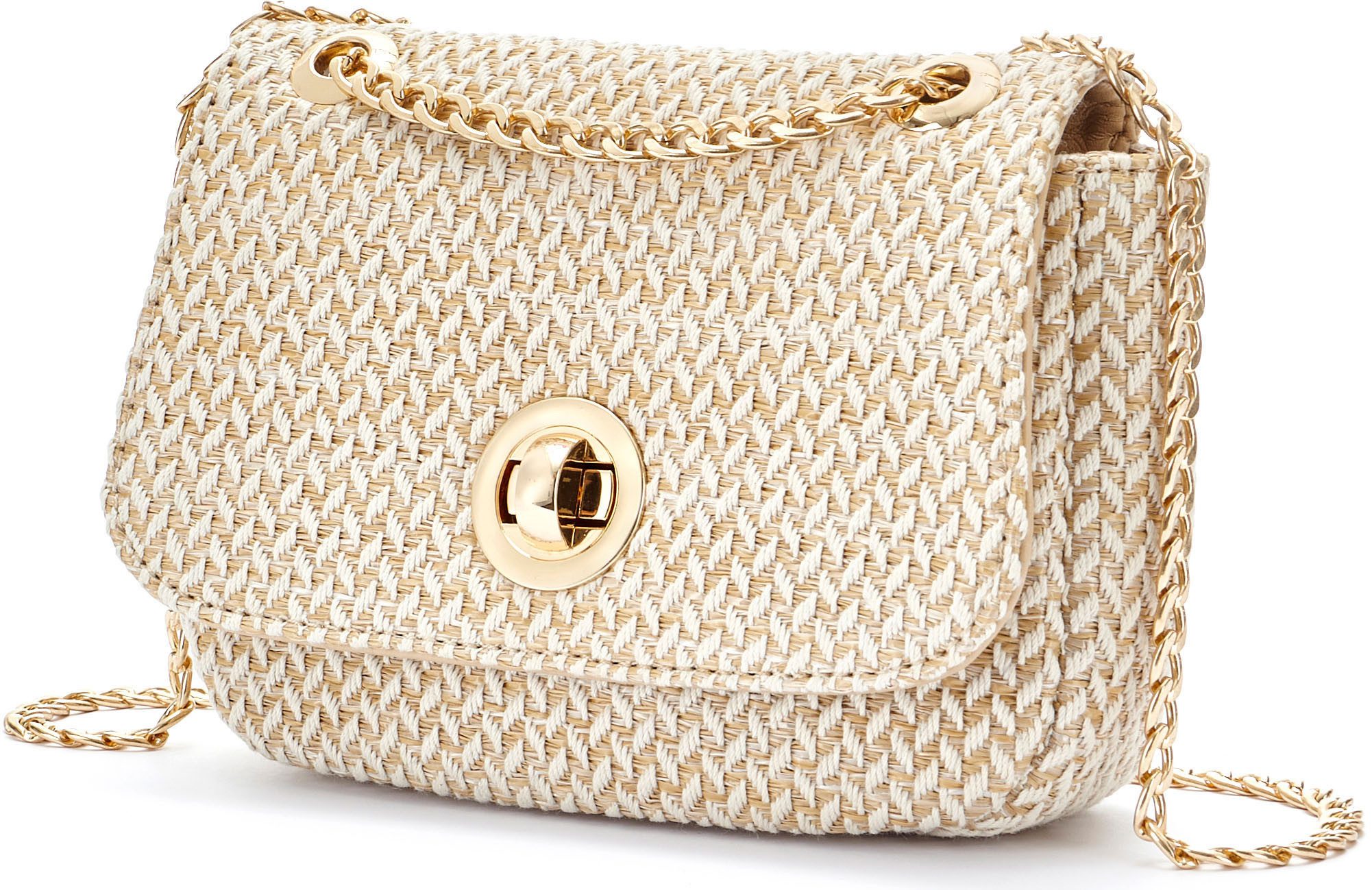 Vivance Umhängetasche Minibag, Handtasche, Henkeltasche, Bast-Optik, Crossb günstig online kaufen