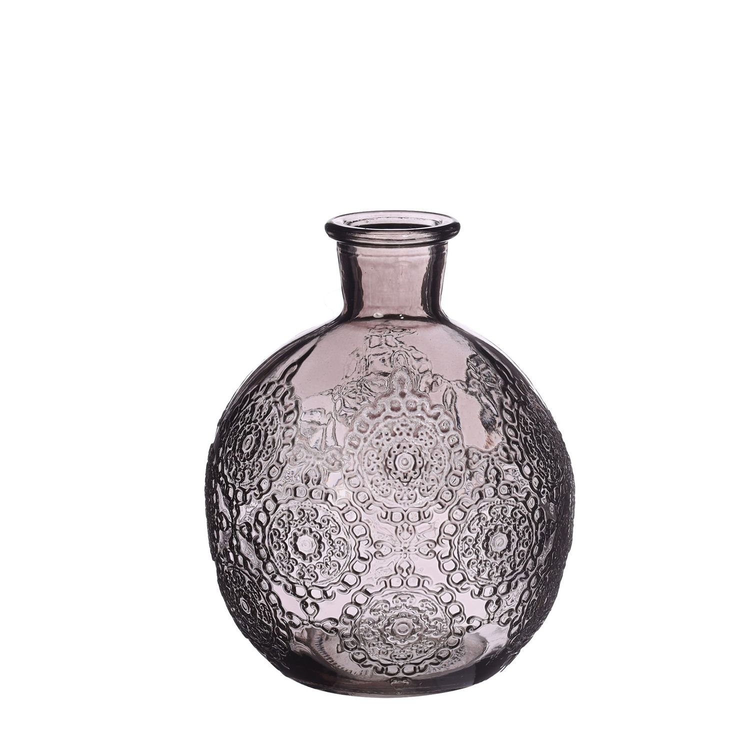 NaDeco Dekovase Kugelvase 'Bologna', Grau, Ø 9,5 cm, Höhe 12 cm bauchige Glasvase