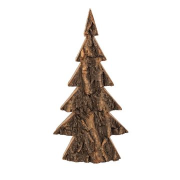 ReWu Dekoobjekt Weihnachtliche Dekotanne mit Baumrinde (Einteilig), Aus Fichtenholz 30 x 16 cm