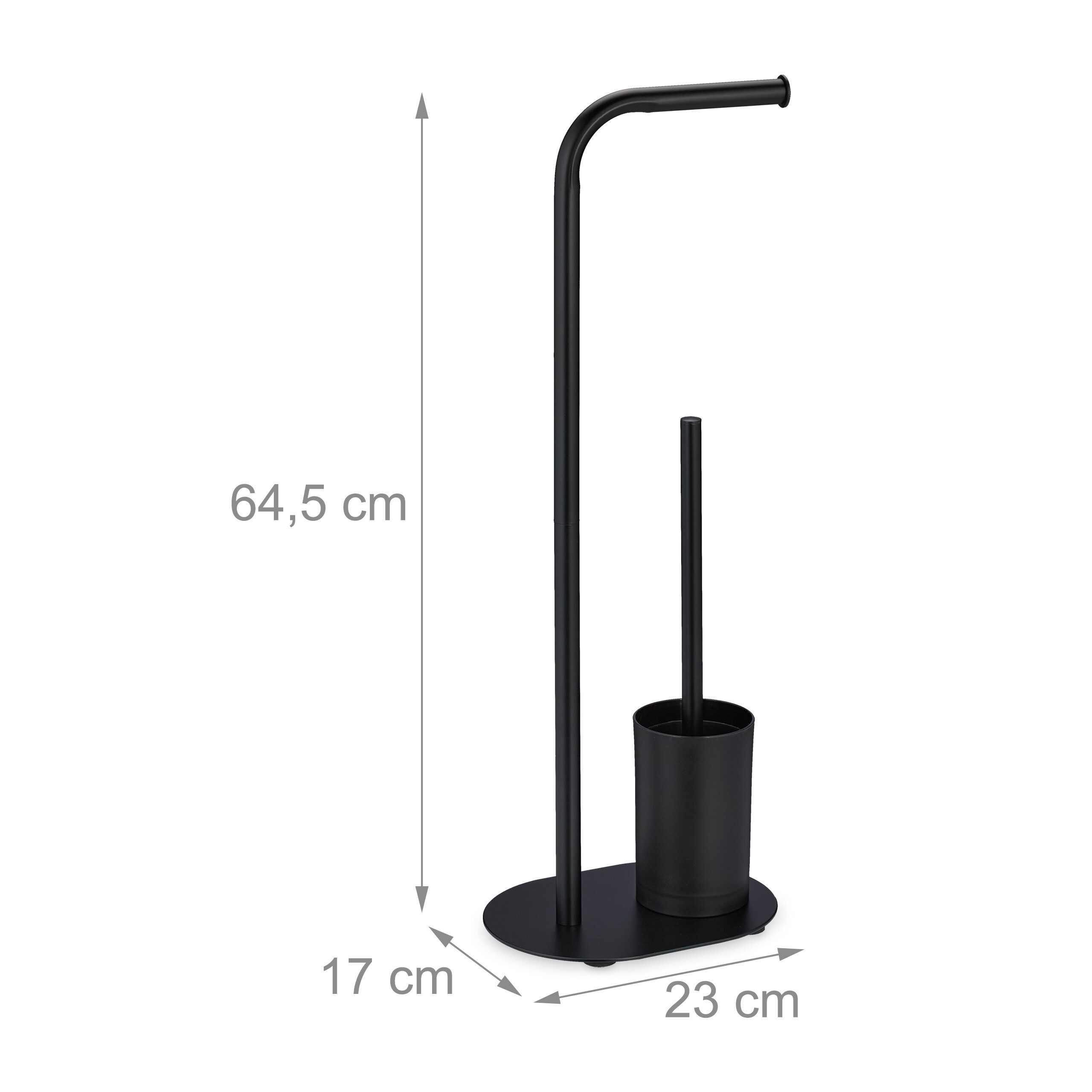 relaxdays WC-Garnitur mit 2 Ersatz-Bürstenköpfen, Standard-Toilettenpapierrollen (Breite bis ca. 11 cm), Standard-Klobürstenköpfe (ca. 8,5 cm), (3-tlg) – Bild 4 von 5