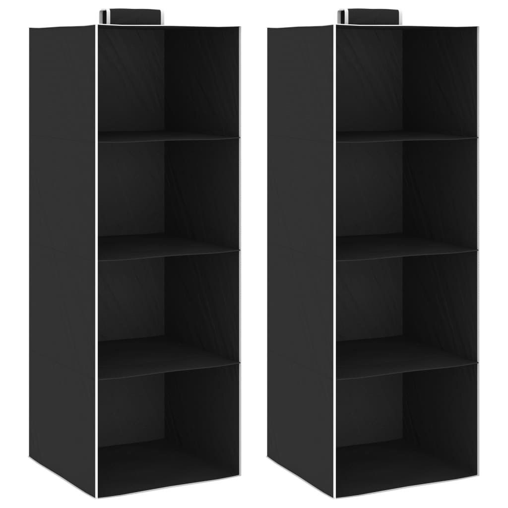 vidaXL Garderobe Hängeaufbewahrung für Schränke 2 Stk mit 4 Fächern Stoff