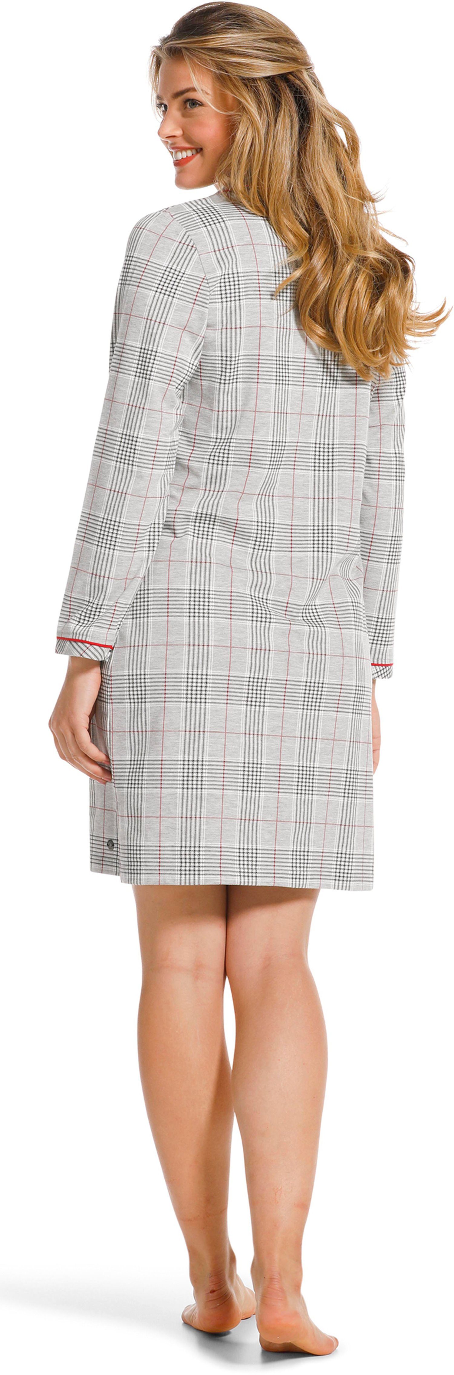 Pastunette Nachthemd Damen Schlafshirt geknöpft kariert modisch (1-tlg) Modisch