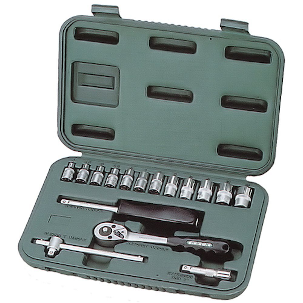 PROREGAL® Werkzeugset Werkzeug- und Steckschlüsselsatz 16 PCs Honiton, 1/4 (4-13mm)