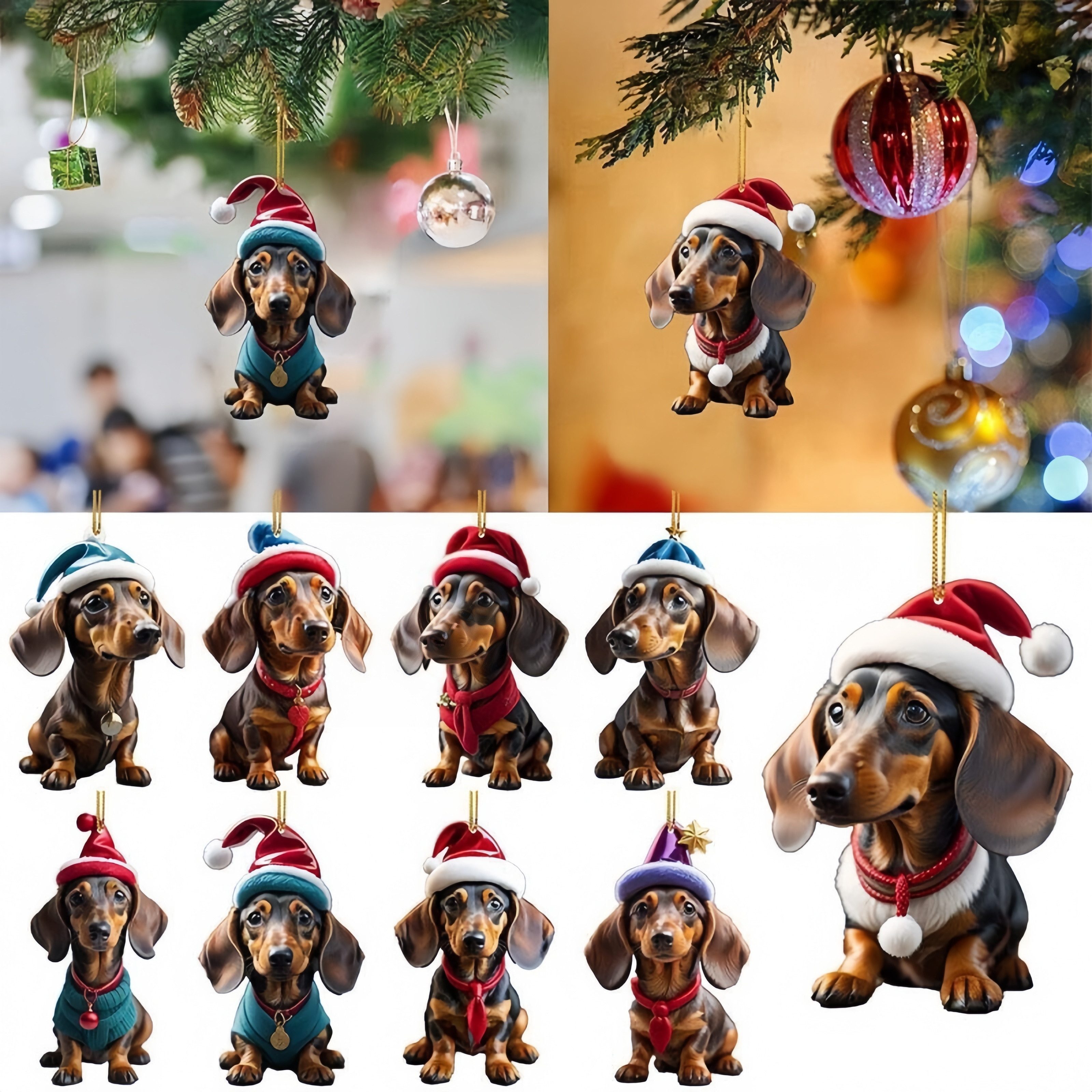 FOUORTUNATE-BEE Weihnachtsbaumkugel 9-teiliges Set Weihnachtsbaum-Anhänger günstig online kaufen