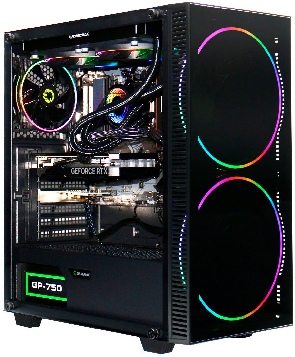 GAMEMAX GigaDeal Black Hole 2812 AMD Ryzen 5 7500F 32GB DDR5 1TB SSD RTX 5070 Gaming-PC-Komplettsystem (32", AMD Ryzen 5 7500F, RTX 5070, 32 GB RAM, 1000 GB SSD, Windows 11, DDR5 RAM + Gigabyte GS32QCA LED-Monitor Curved, 80 cm 32)
