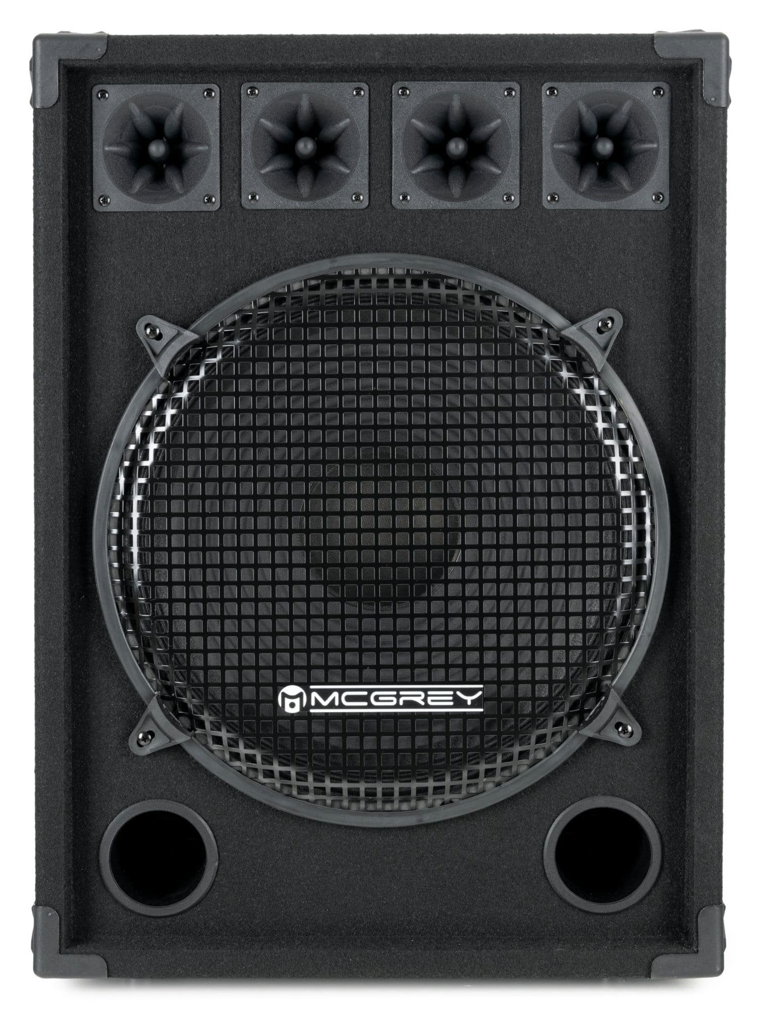 McGrey PA Komplettset DJ Anlage (15 38cm Party-Lautsprecher Endstufe) System (Bluetooth, inkl. Partyboxen Subwoofer 2-Wege - zoll) W, 800