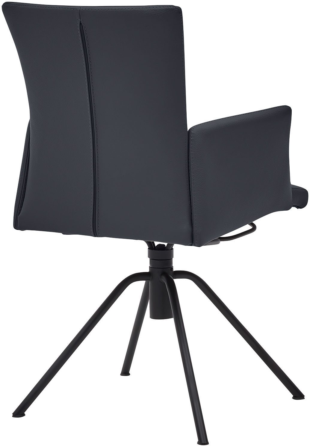 Musterring Armlehnstuhl Helmond 6710 (Packung, 1 St), Drehgestell in schwarz inkl. Rückholfunktion, geschlossene Armlehne