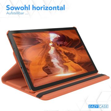 EAZY CASE Tablet-Hülle Rotation Case für Samsung Galaxy Tab S6 Lite 10,4 Zoll, Tabletschutz robust magnetisch verstellbar Klappetui mit Deckel Orange