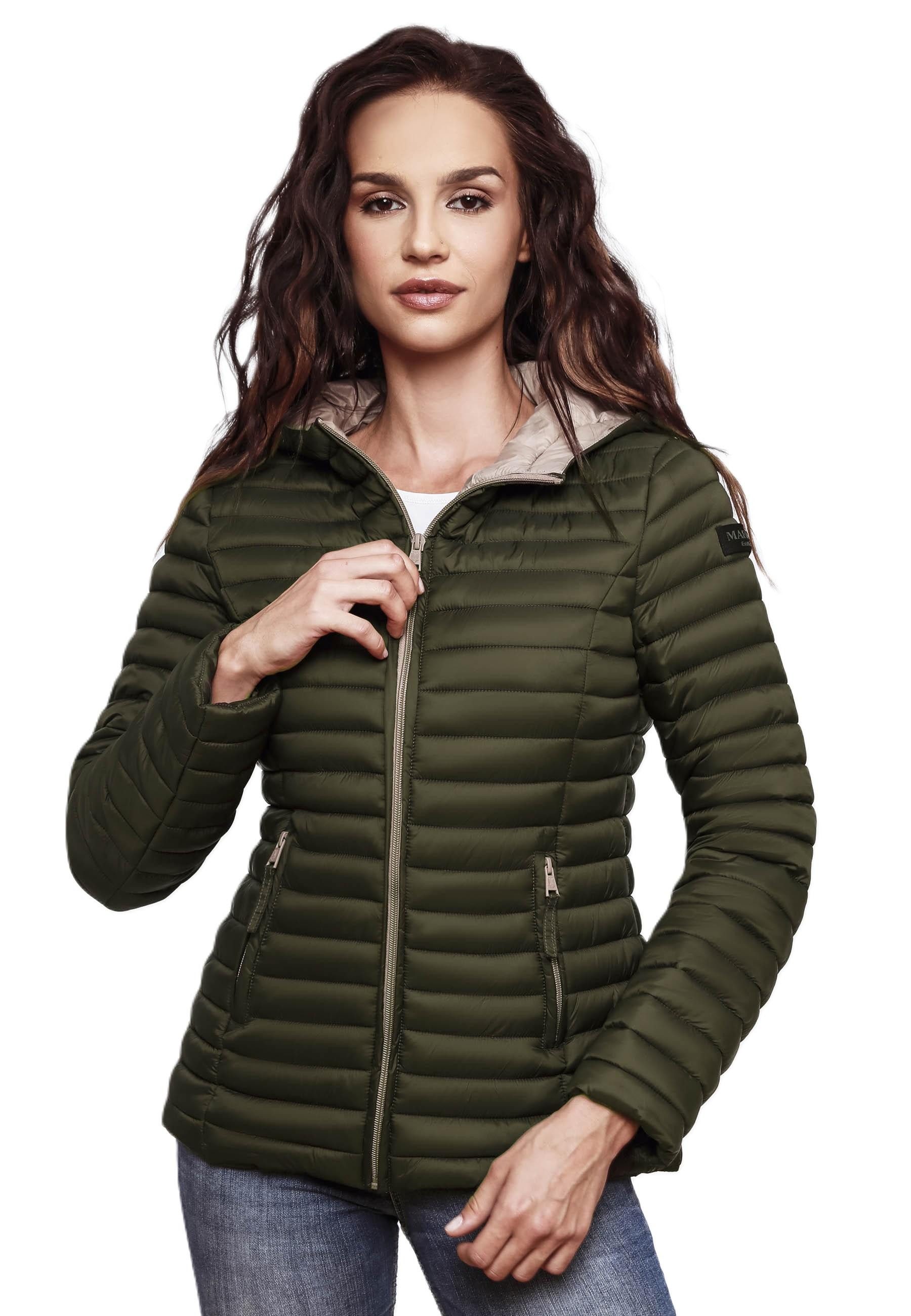 Marikoo Steppjacke Übergangsjacke mit kontrastfarbendem Reißverschluss günstig online kaufen