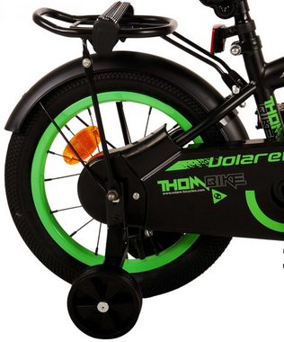Volare Kinderfahrrad Kinderfahrrad Thombike für Jungen 14 Zoll Kinderrad in Schwarz Grün