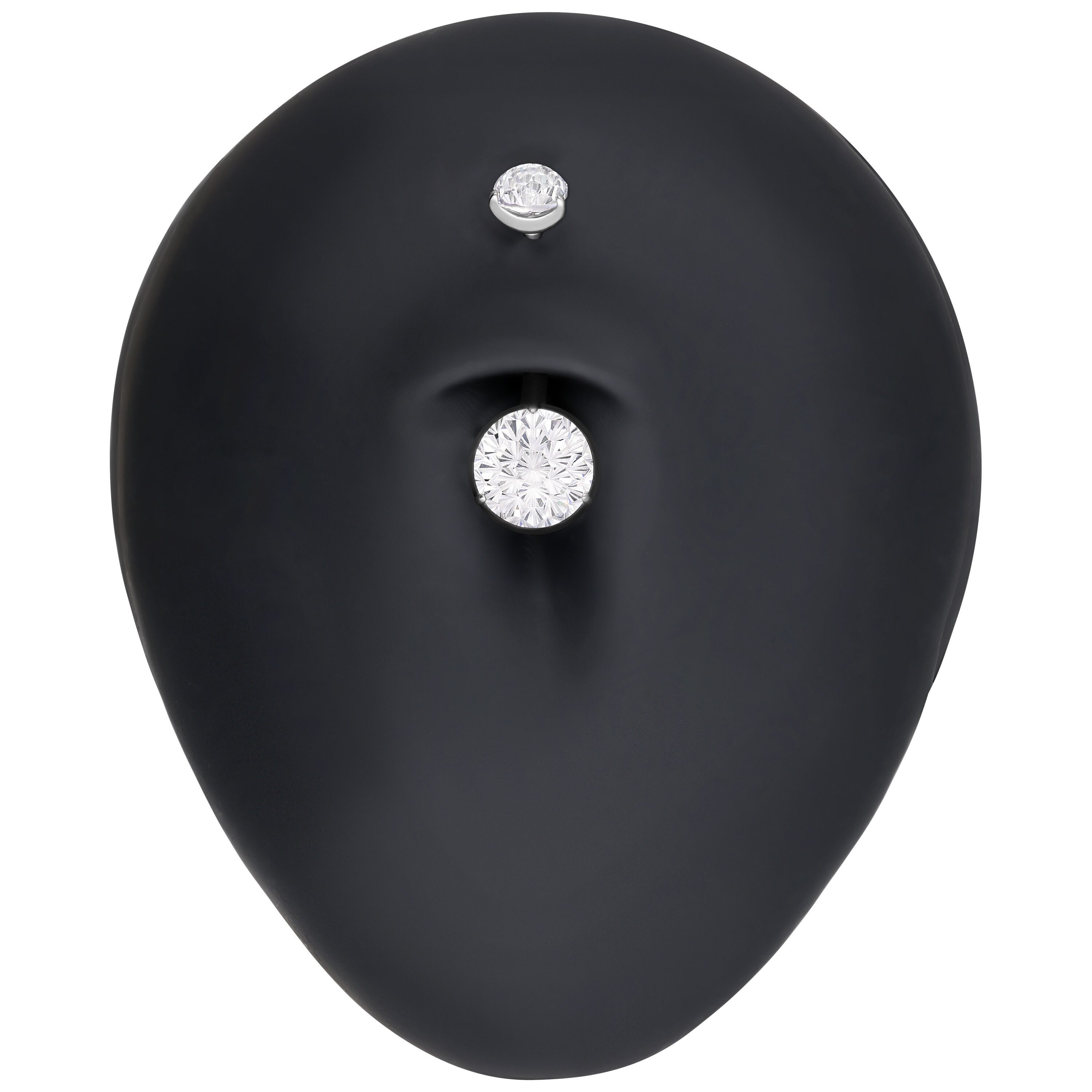 Wildcat Bauchnabelpiercing Firework Crystal Bananabell für Bauchnabel, 1 Stück, Titan Grad 23 - wasserfest, hautverträglich, Silber-Kristallklar