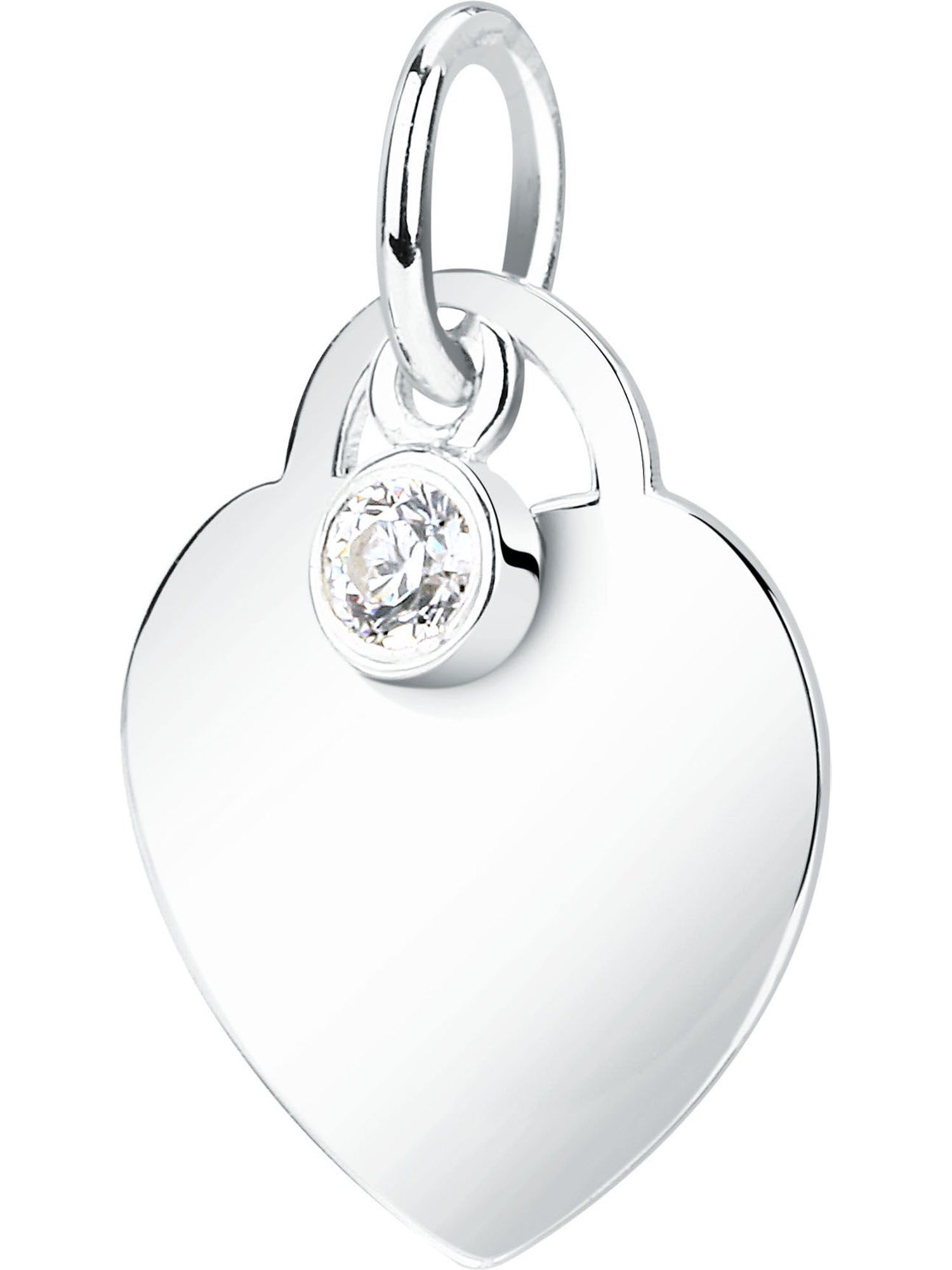 FAVS Kettenanhänger FAVS Damen-Anhänger 925er Silber 1 Zirkonia Herz