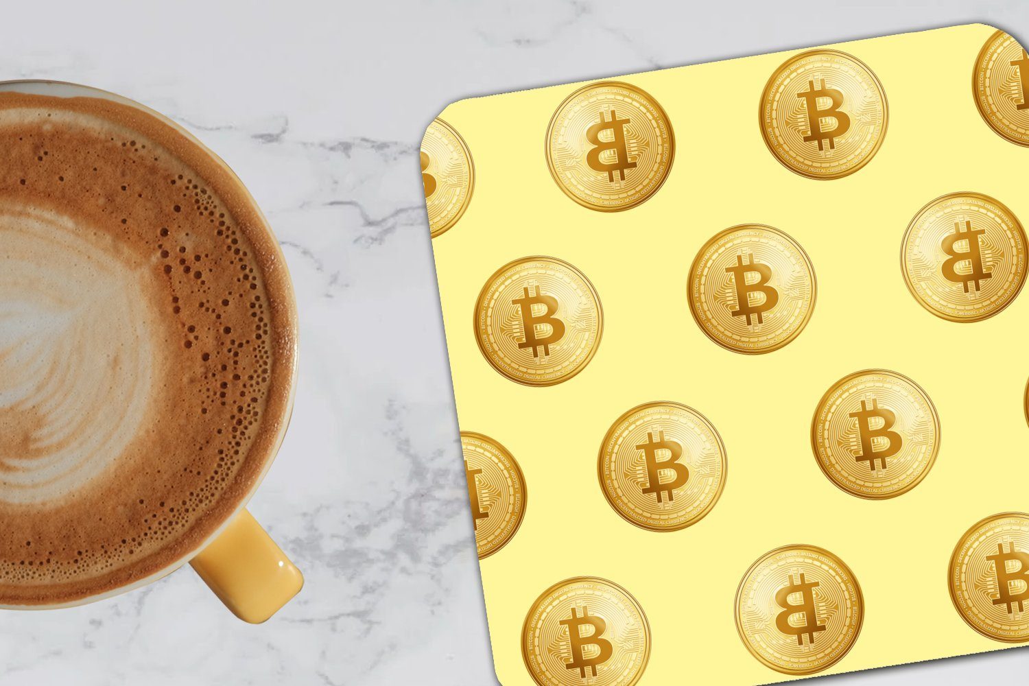 - Glasuntersetzer Glasuntersetzer, Gelb, Tasse für Untersetzer, Korkuntersetzer, Muster MuchoWow - Gold - Bitcoin 6-tlg., Gläser, Tischuntersetzer, Zubehör