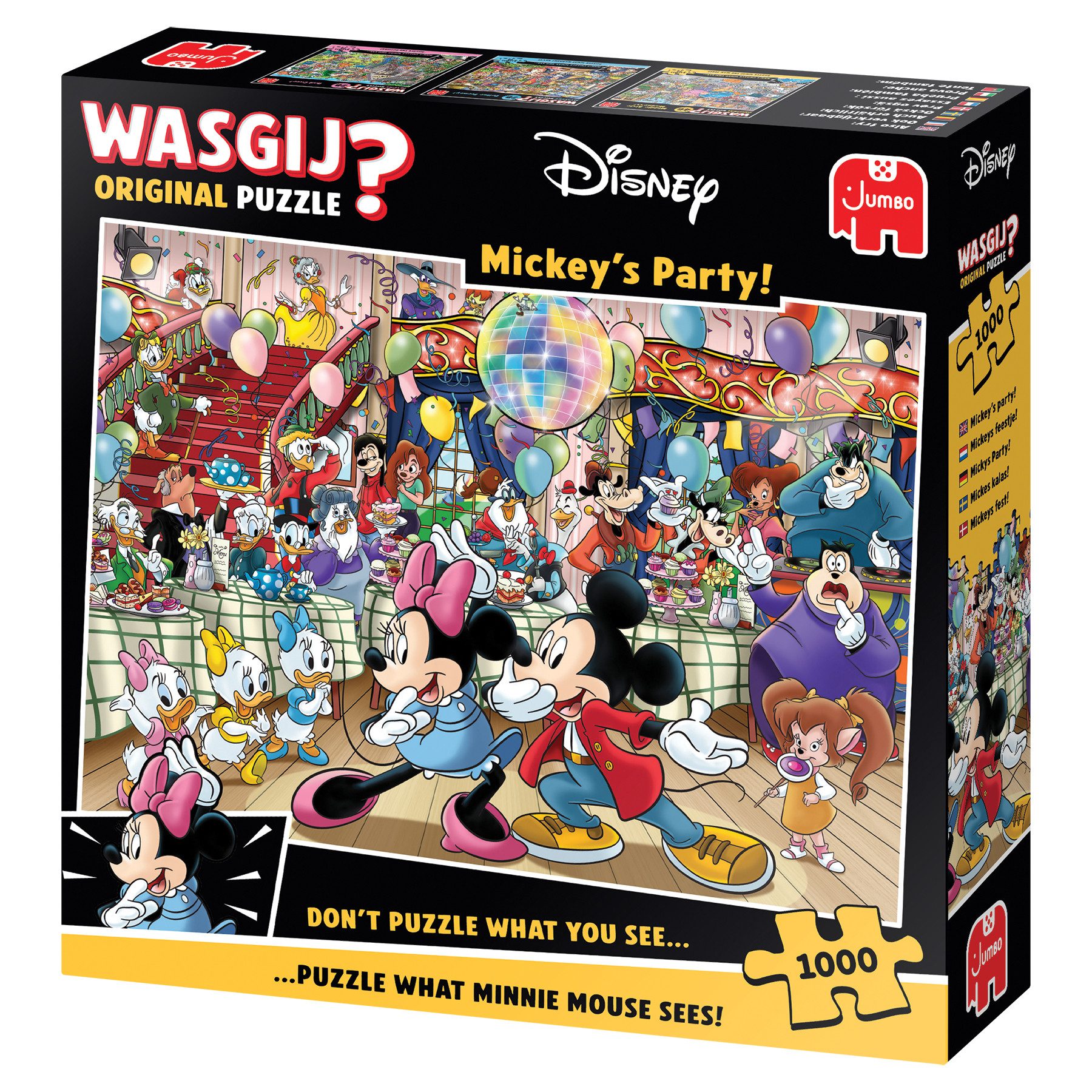 Jumbo Spiele Puzzle Wasgij Original, Disney Mickeys Party, 1000 Teile Puzzle, 1000 Puzzleteile, Made in Europa