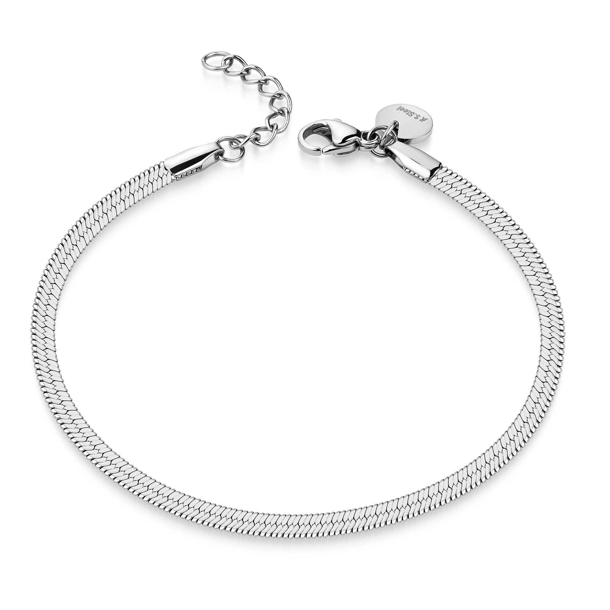 Zeeme Armband Stahl glanz 18 + 2 cm