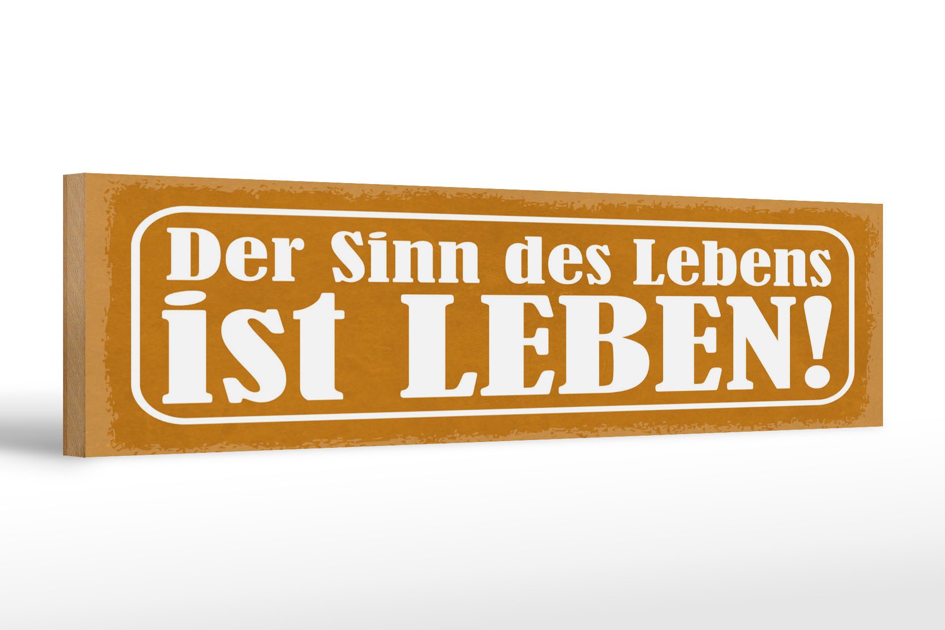 Holzbild Hinweis 46x10 cm Kehrwoche gelbes
