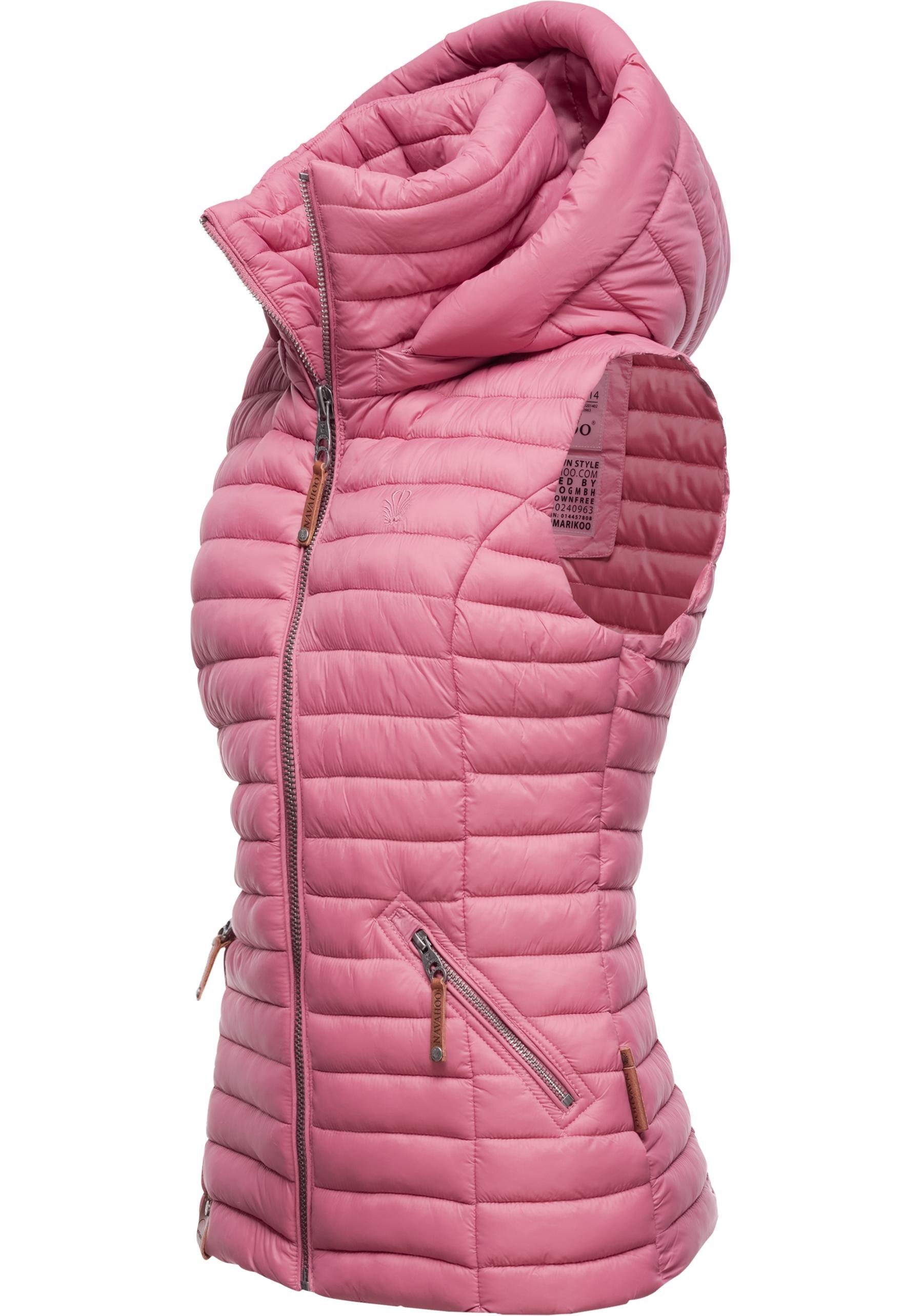 Navahoo Steppweste Shadaa stylische ärmellose Damen Weste mit Kapuze